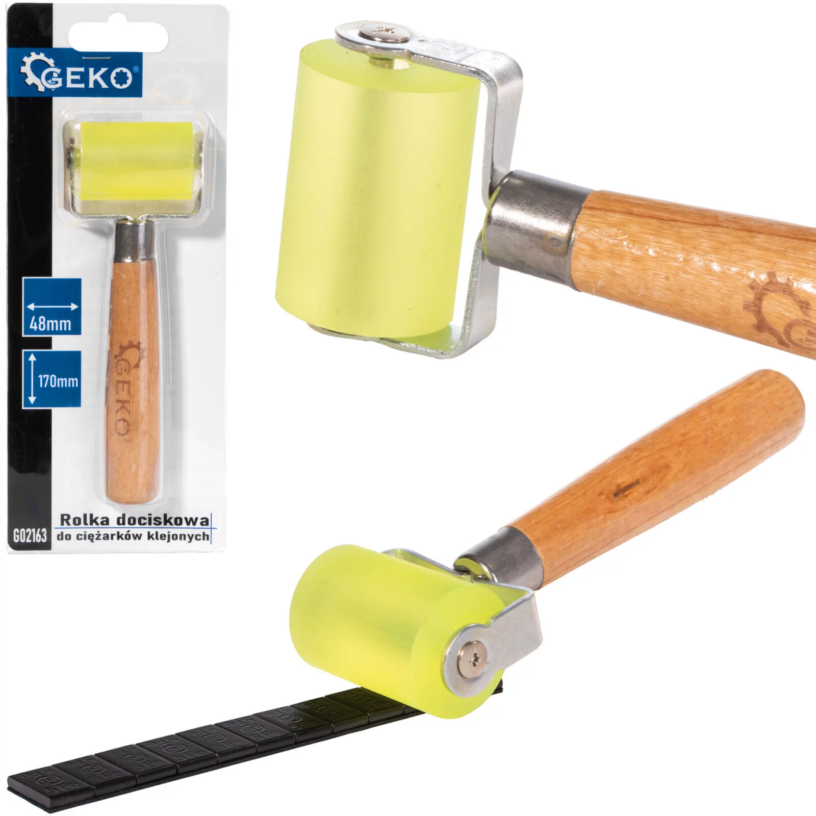 Rolka dociskowa do ciężarków klejonych 170x48mm