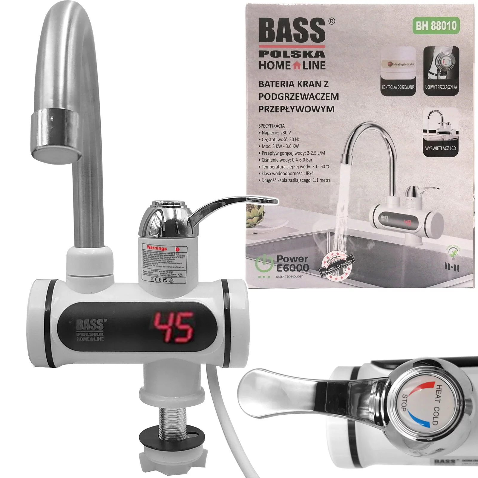 BATERIA KRAN Z PODGRZEWACZEM PRZEPŁYWOWYM