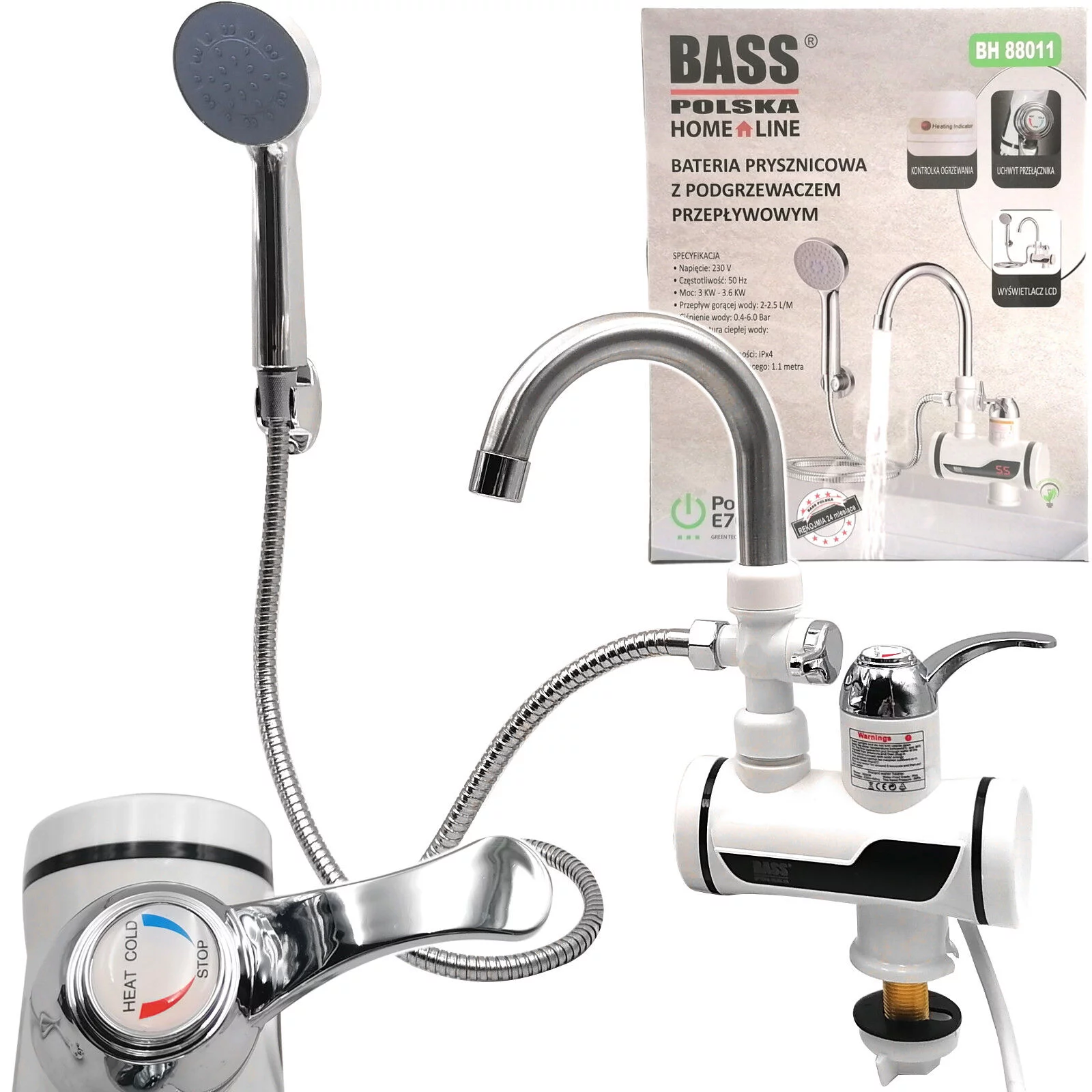 BATERIA PRYSZNIC Z PODGRZEWACZEM PRZEPŁYWOWYM