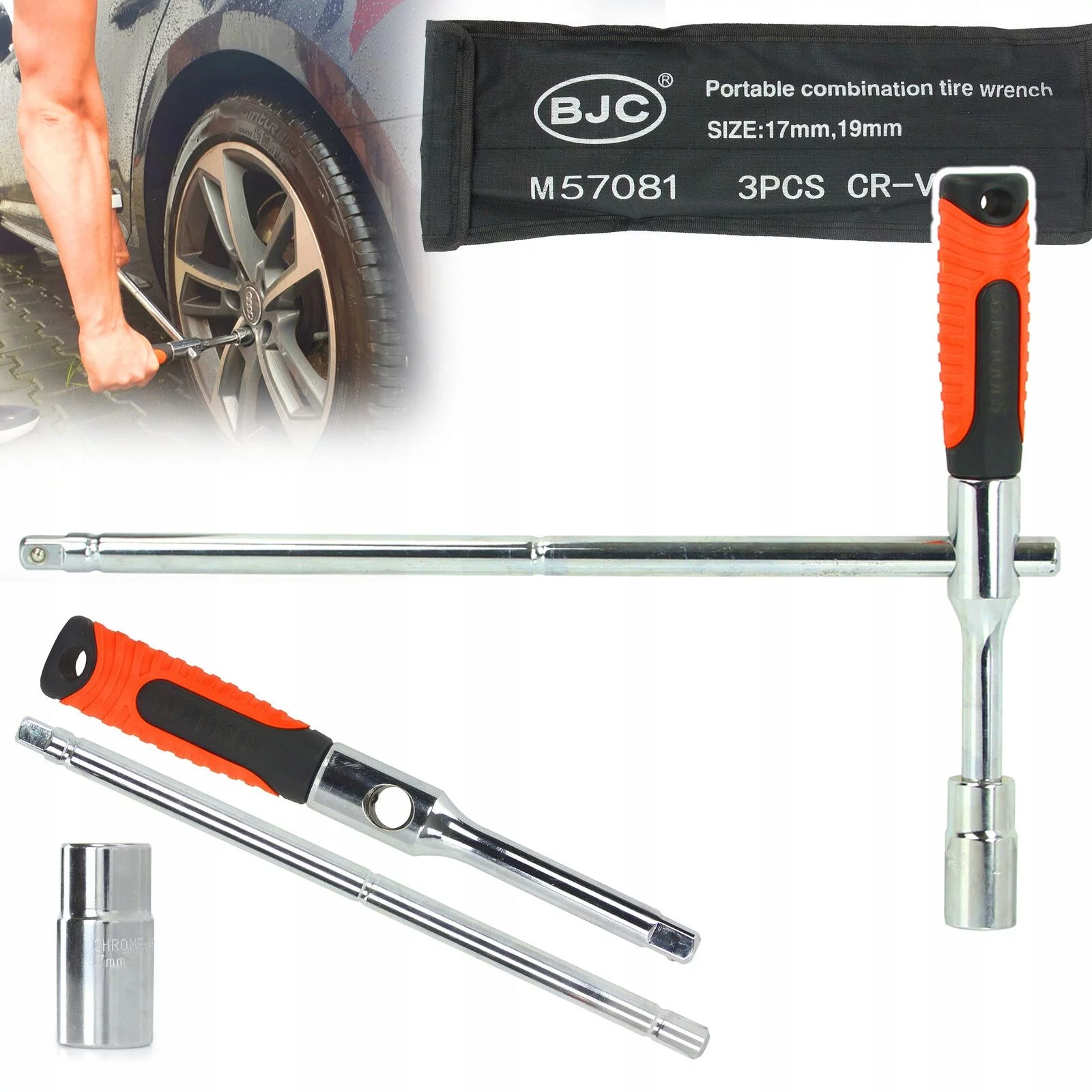 KLUCZ DO KÓŁ SKŁADANY BJC 17-19mm