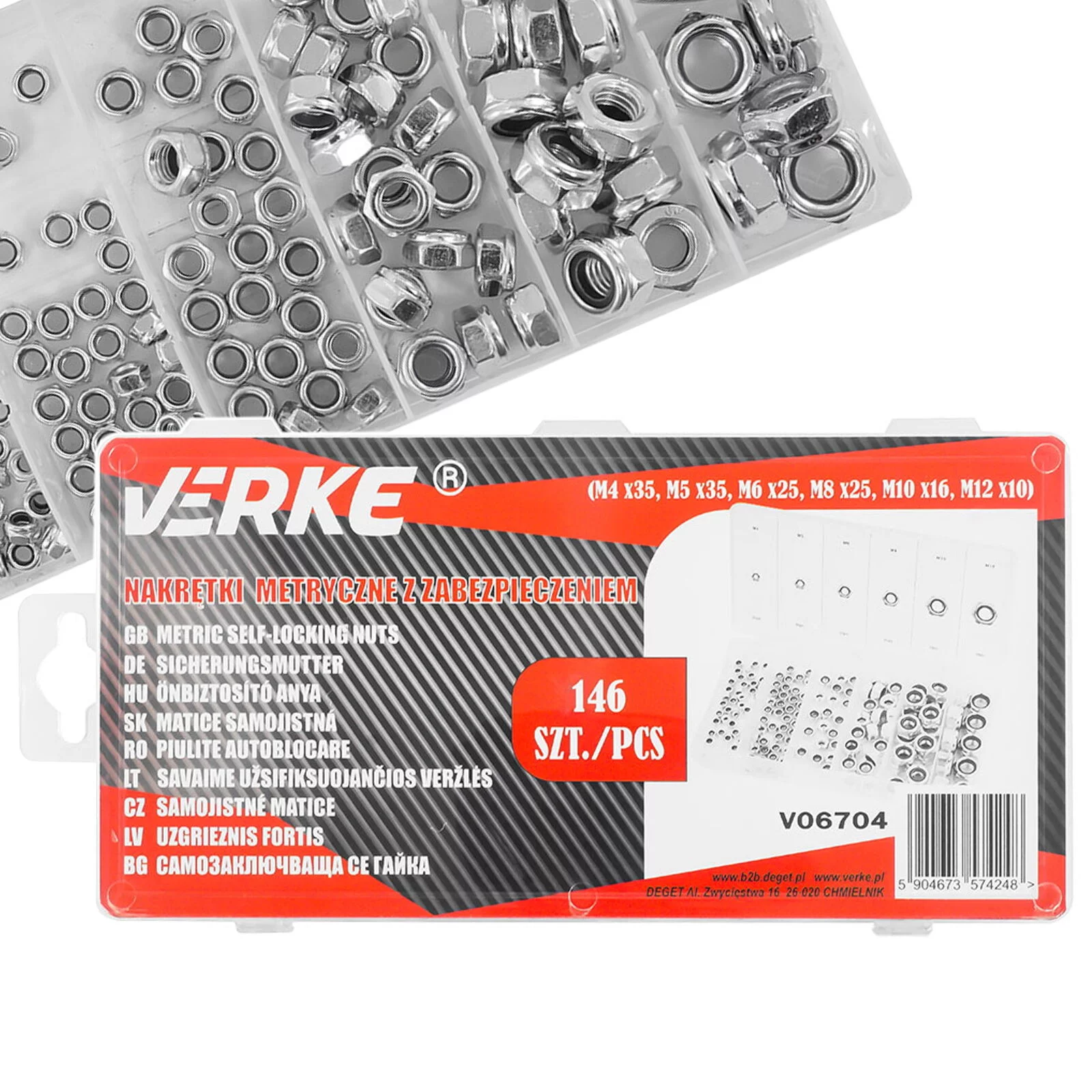 ZESTAW NAKRĘTEK SAMOKONTRUJĄCYCH 146szt