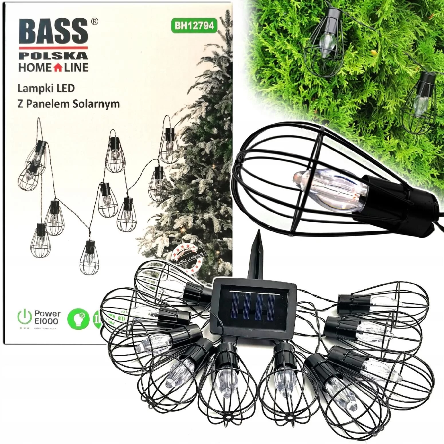 Zestaw lampek ozdobnych 10szt z panelem solarnym