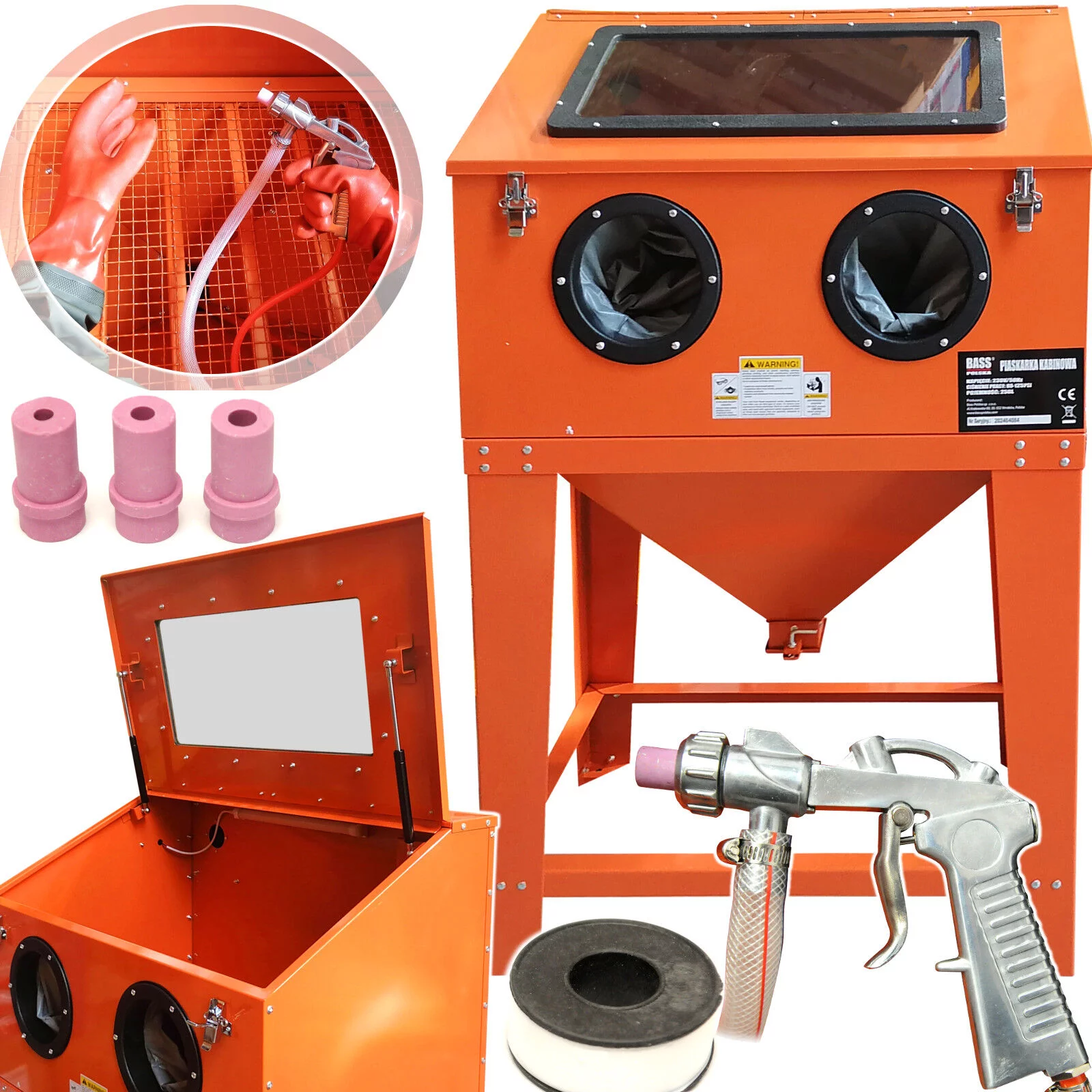 PIASKARKA KABINOWA 250L drzwi góra