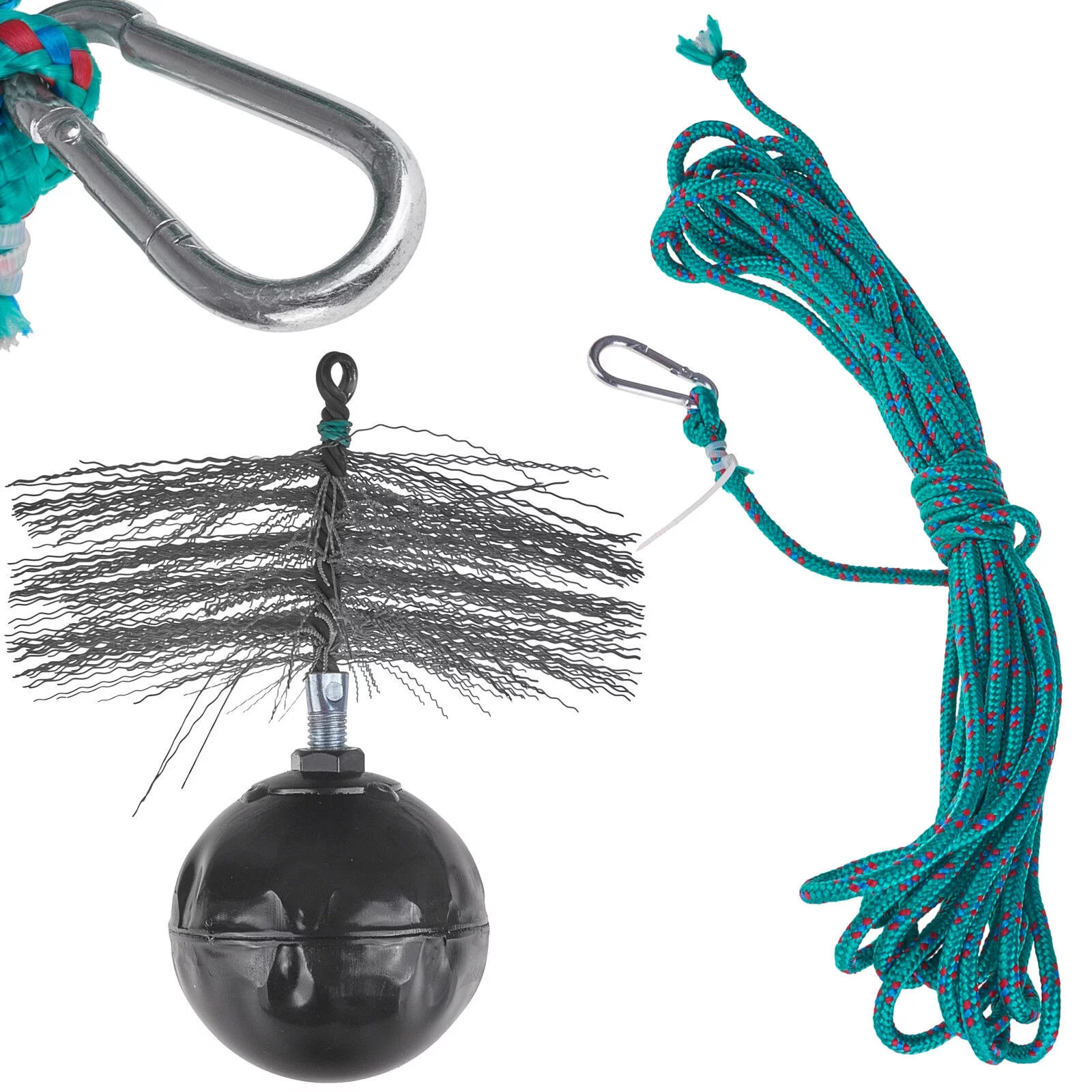 Zestaw kominiarski 10m szczotka 175mm kula 1,7Kg