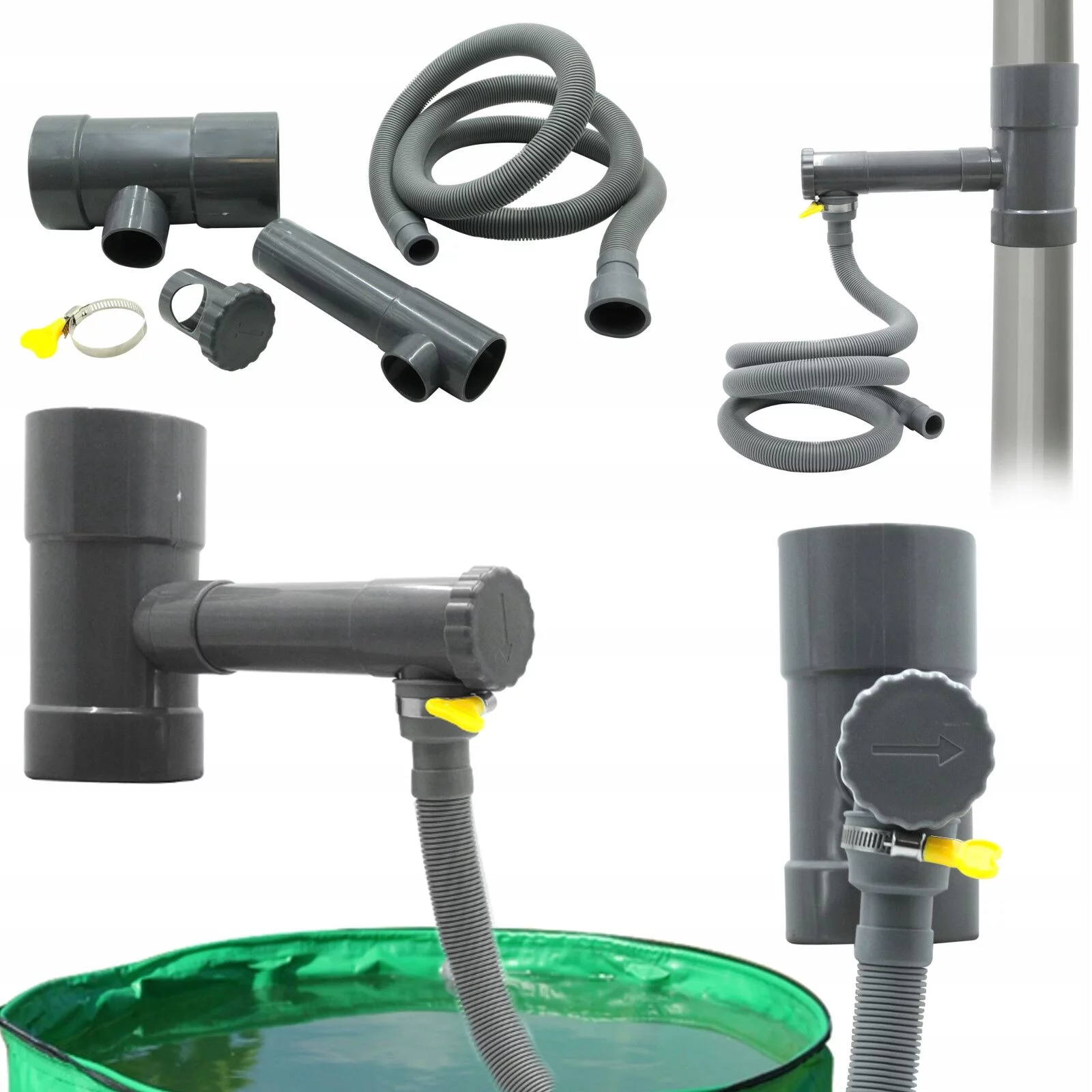 ZBIERACZ WODY Z RYNNY 100mm szary