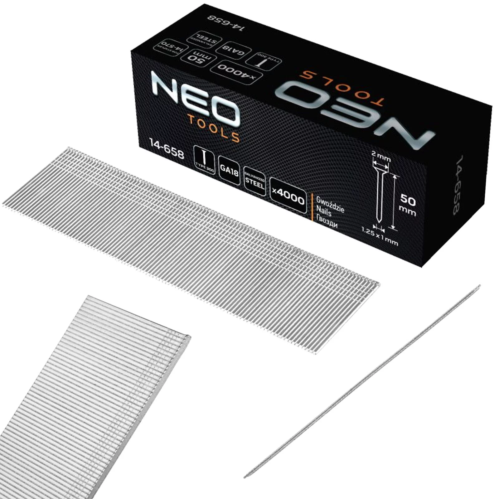 GWOŹDZIE GA18 50mm 4000szt