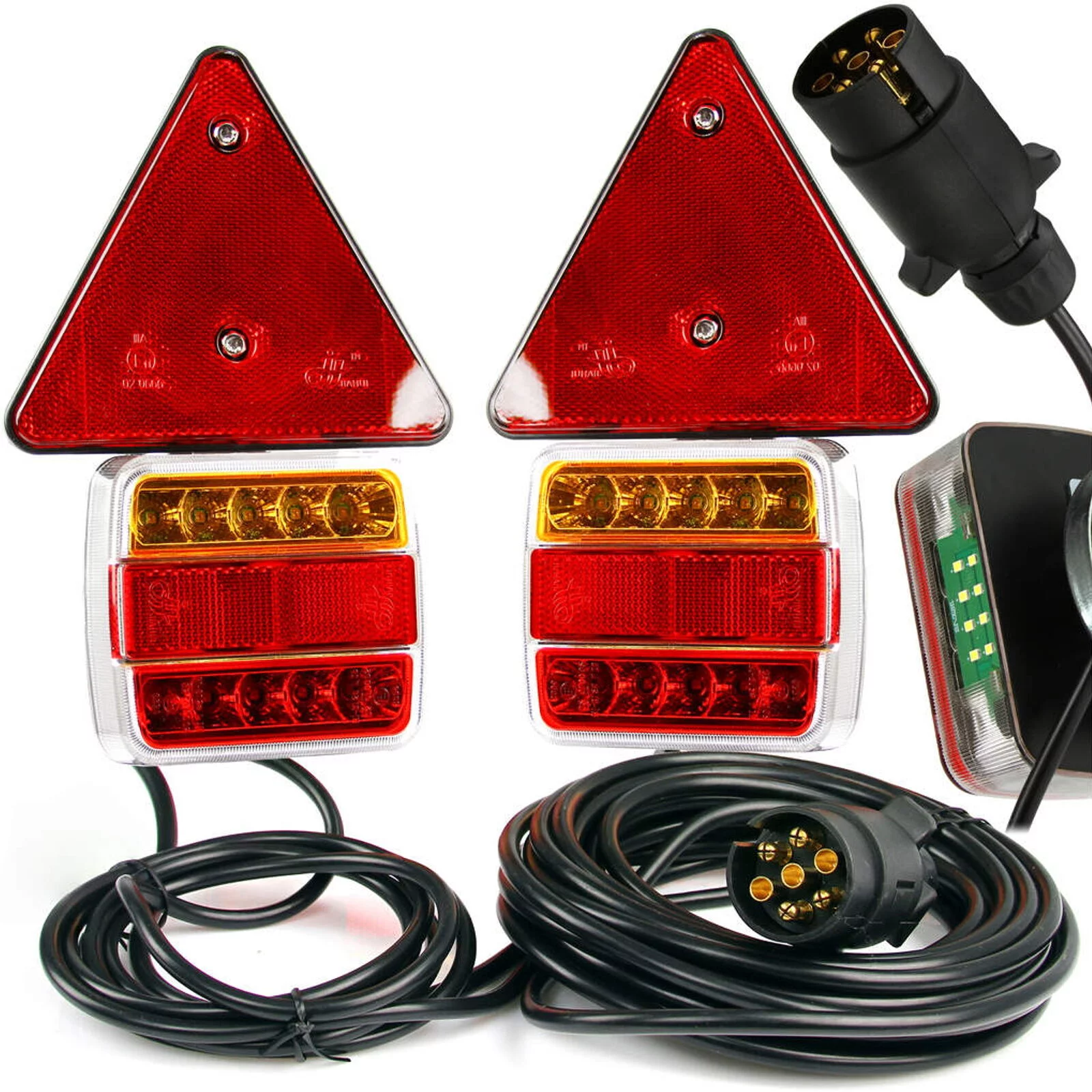 ZESTAW ŚWIATEŁ PRZYCZEPKI LED Z ODBLASKIEM