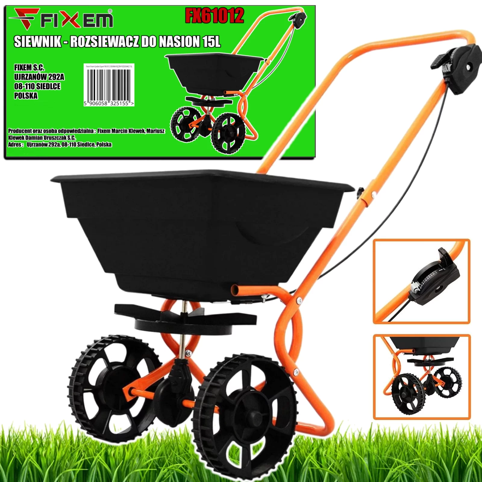 SIEWNIK RĘCZNY ROZSIEWACZ 15L