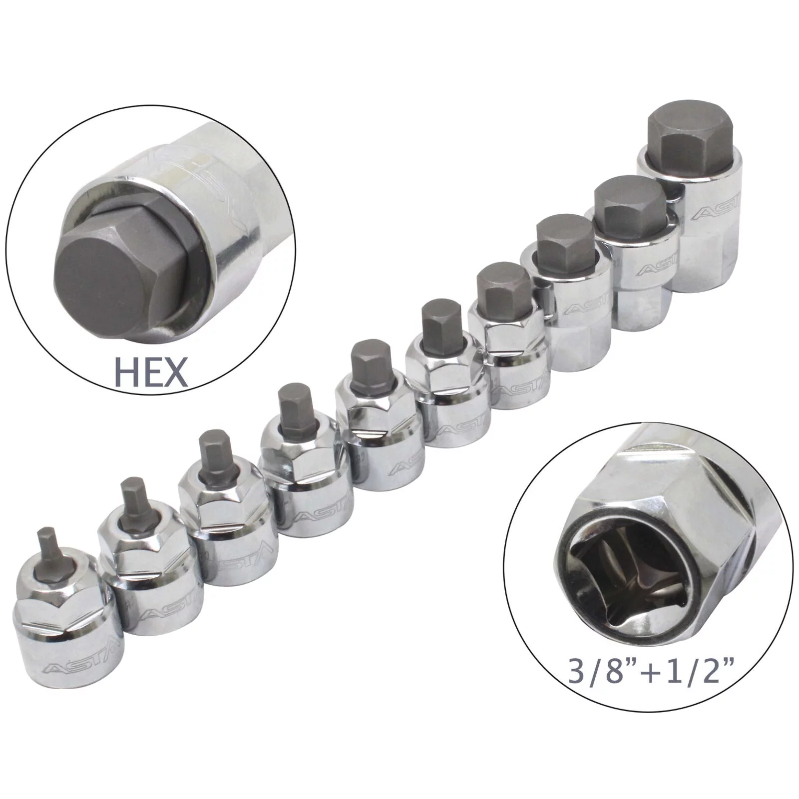 NASADKI niskoprofilowe HEX 3/8''-1/2'' na szynie