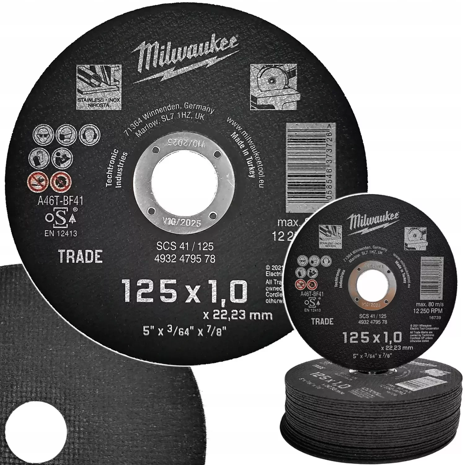 TARCZA DO CIĘCIA METALU 125mm X 1mm MILWAUKEE 25sz
