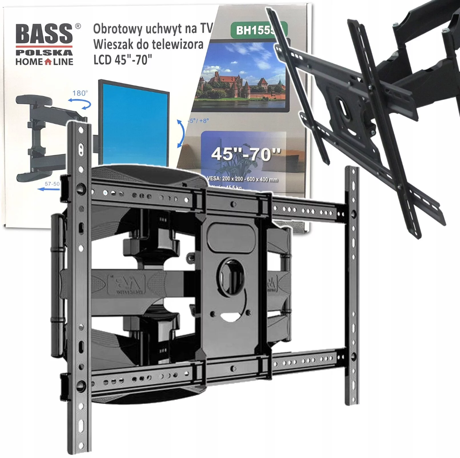 UCHWYT DO TELEWIZORA OBROTOWY TV 45''-70''