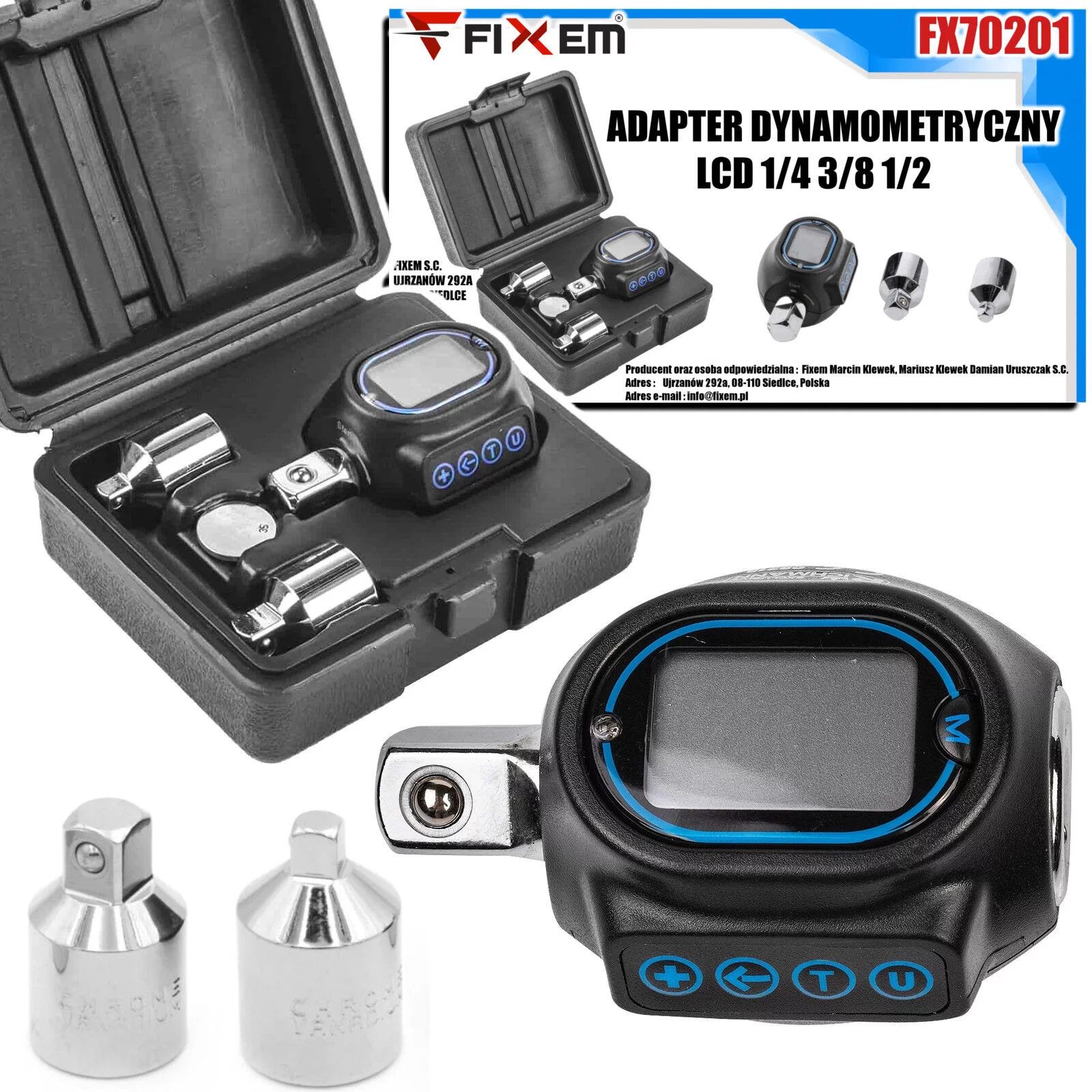 ADAPTER DYNAMOMETRYCZNY LCD 1/4 3/8 1/2