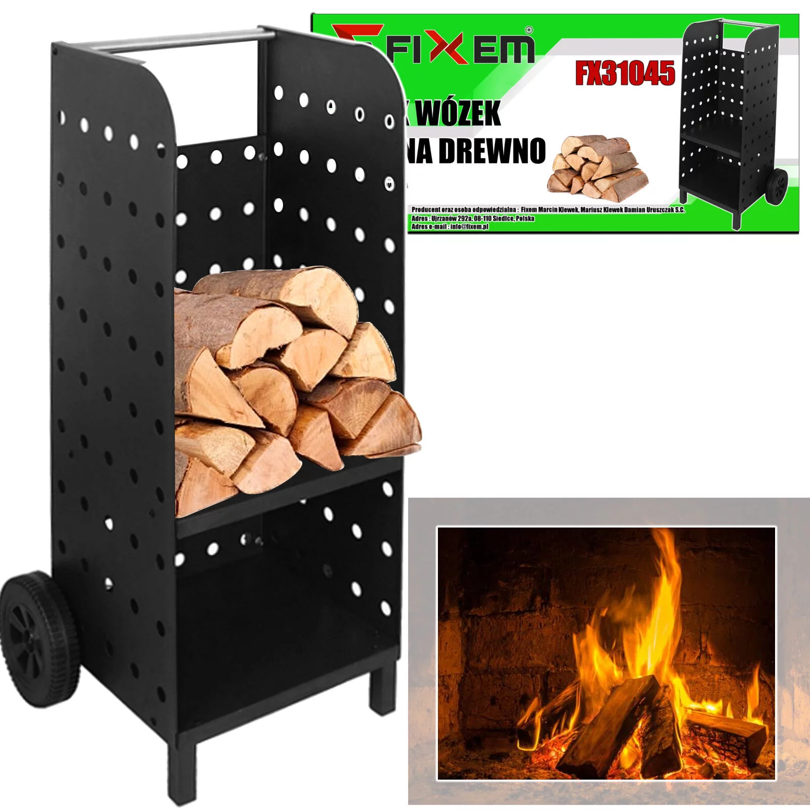 STOJAK WÓZEK NA DREWNO