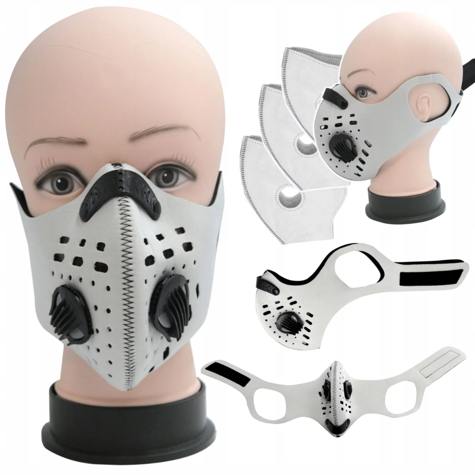 MASKA ANTYSMOGOWA - 3 FILTRY N99 BIAŁA