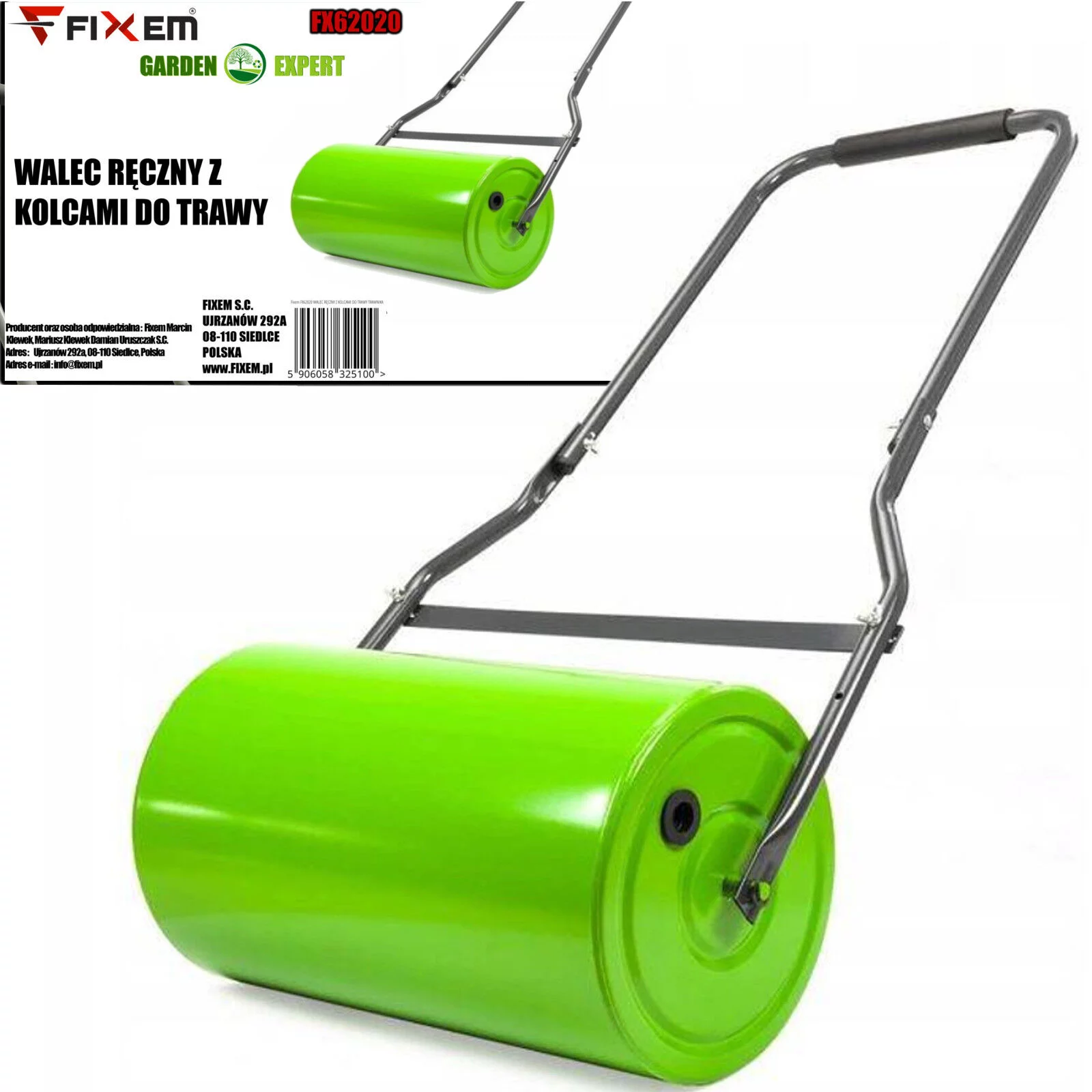 WALEC RĘCZNY DO TRAWY TRAWNIKA 50cm