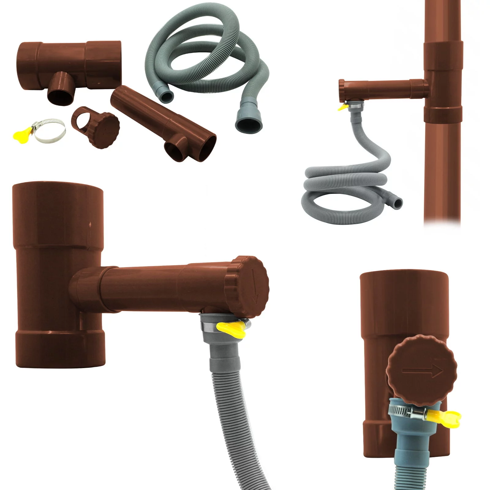 ZBIERACZ WODY Z RYNNY 100mm brązowy