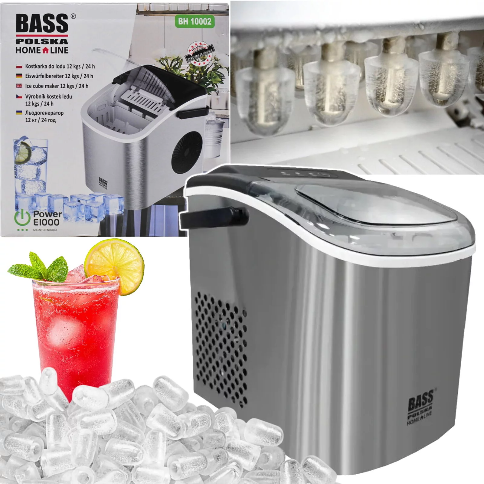 KOSTKARKA DO LODU 1,3L srebrna