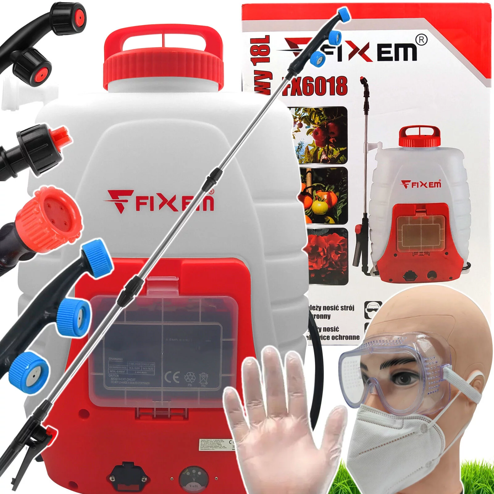 OPRYSKIWACZ AKUMULATOROWY OGRODNICZY ROZPYLACZ PLECAKOWY ELEKTRYCZNY 18L