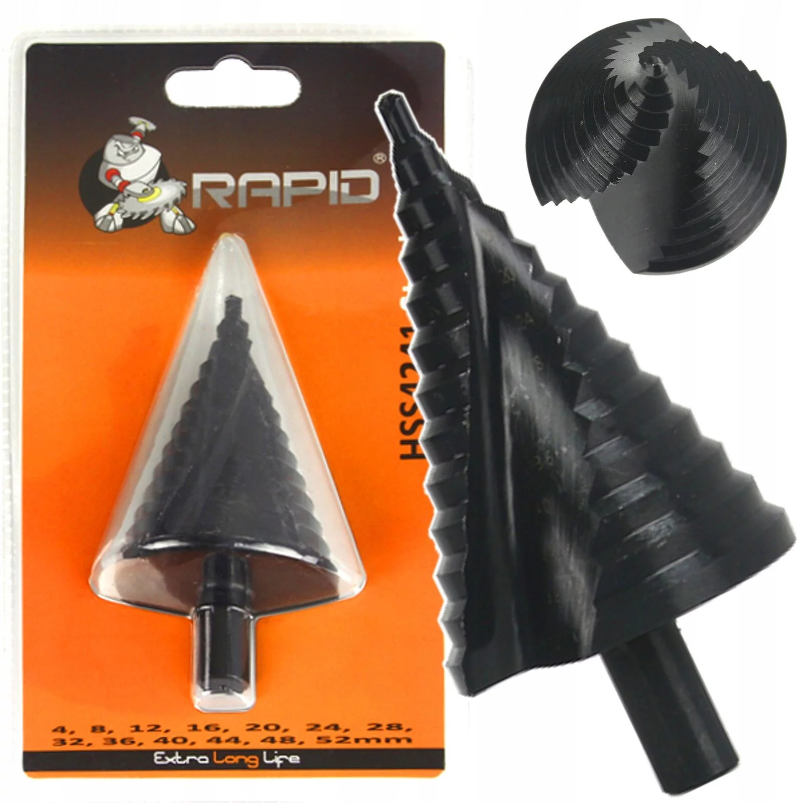 WIERTŁO STOPNIOWE RAPID 4-52mm SPIRALNE