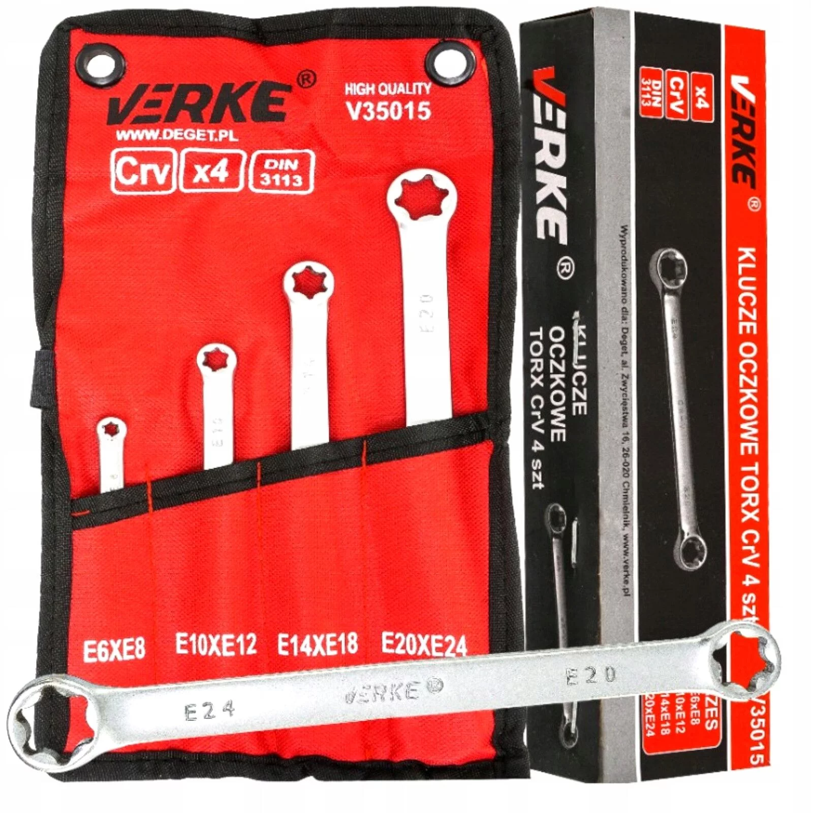 KLUCZE OCZKOWE TORX 4szt M58164 D