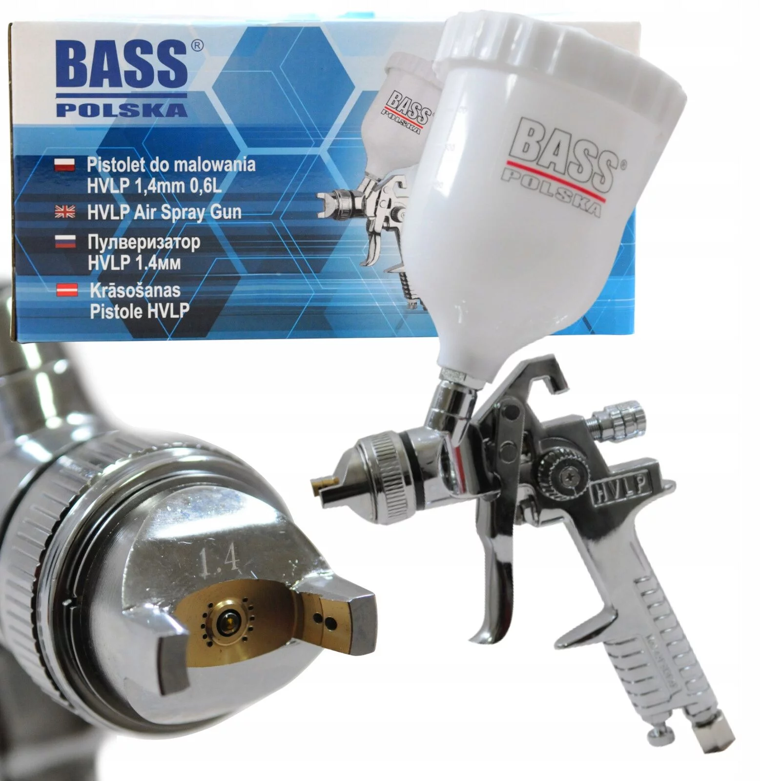 PISTOLET DO MALOWANIA HVLP ZBIORNIK PL 0,6L 1,4MM