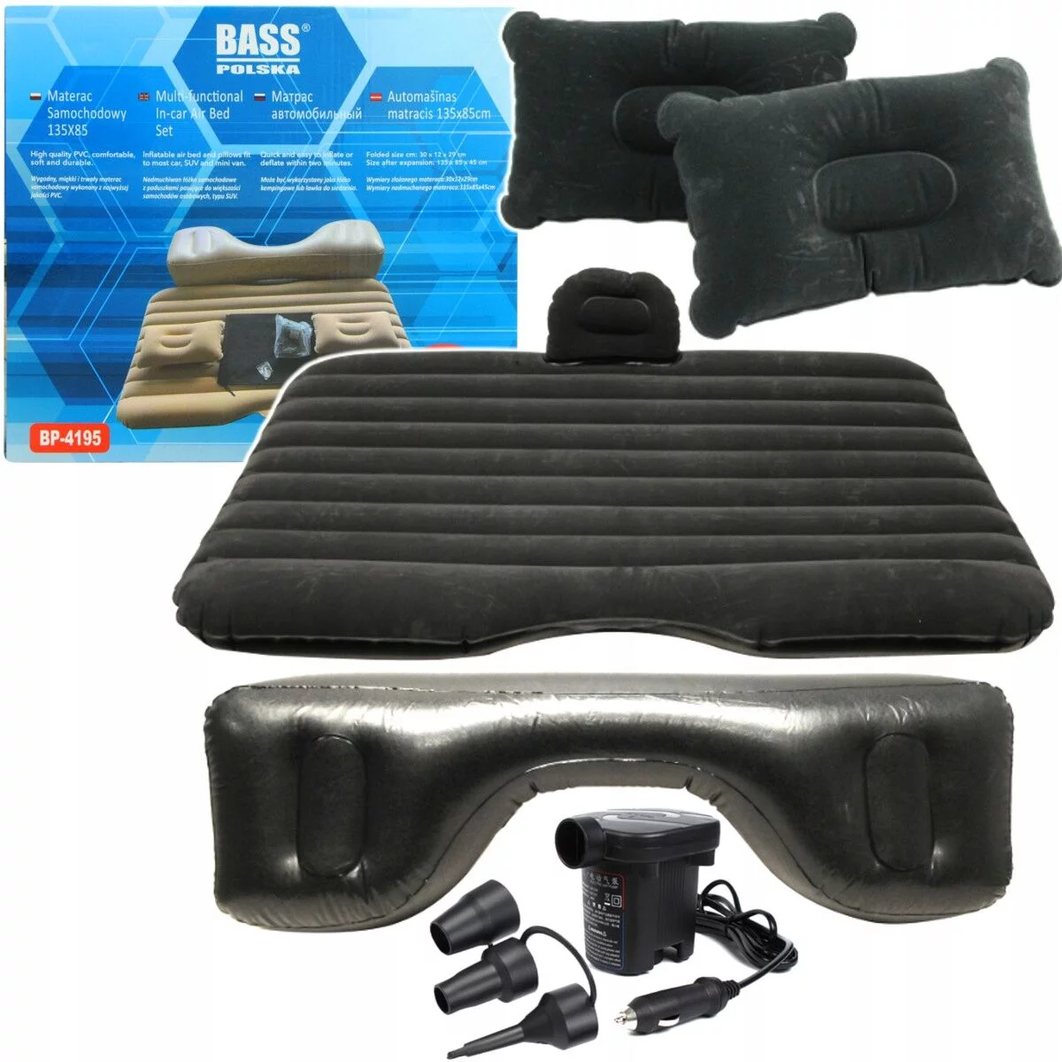 MATERAC SAMOCHODOWY DMUCHANY czarny