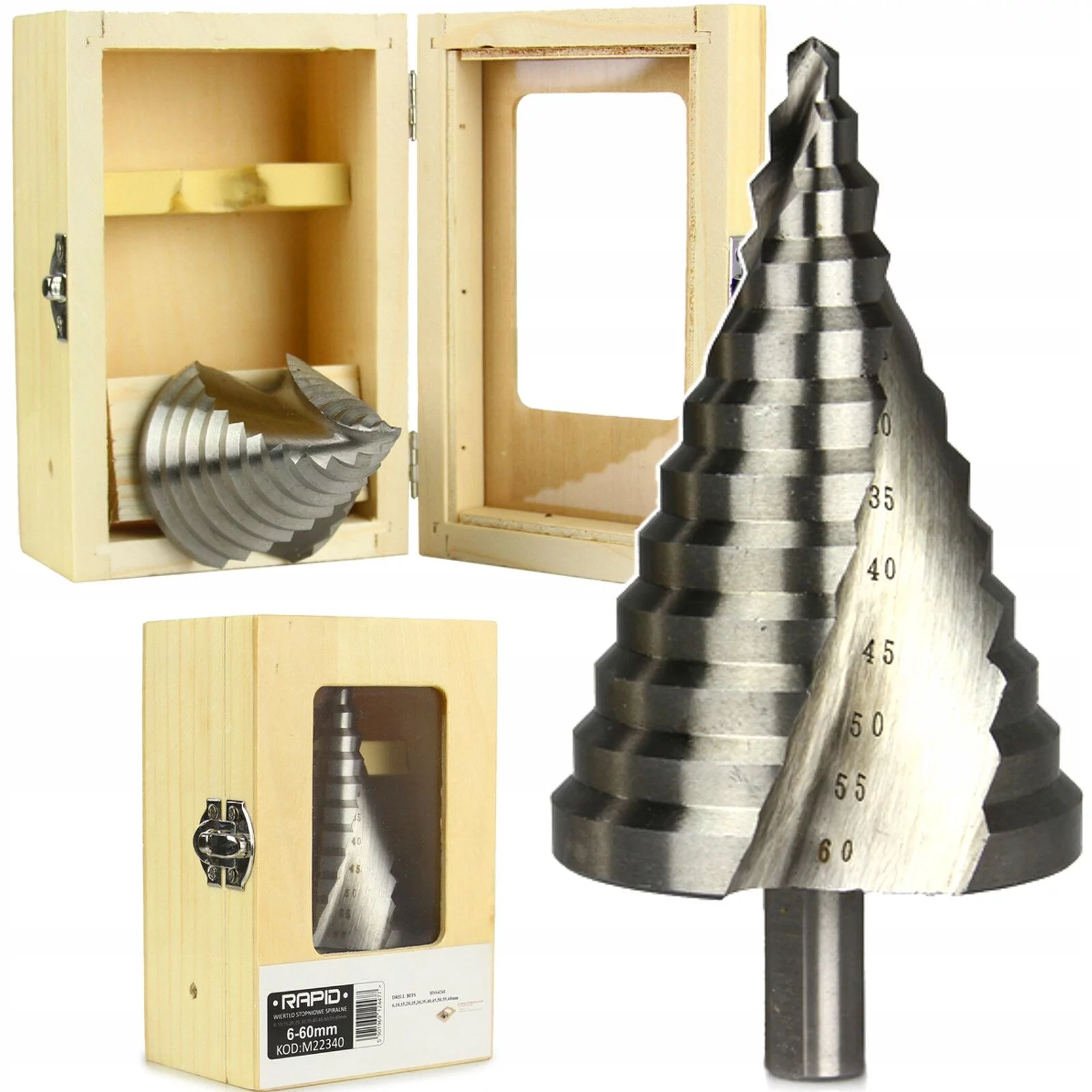 WIERTŁO STOPNIOWE RAPID 6-60mm SPIRALNE