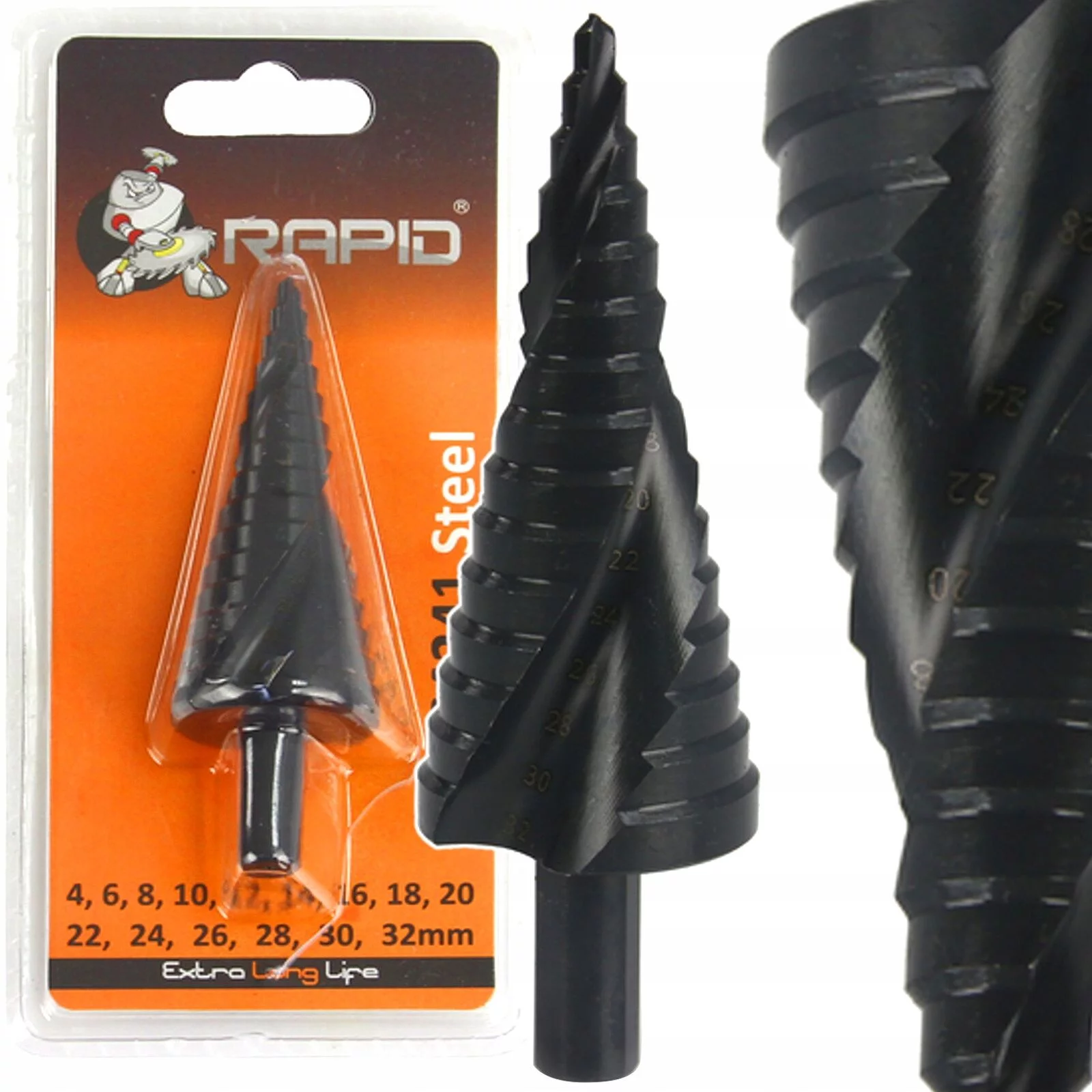 WIERTŁO STOPNIOWE RAPID 4-32mm SPIRALNE