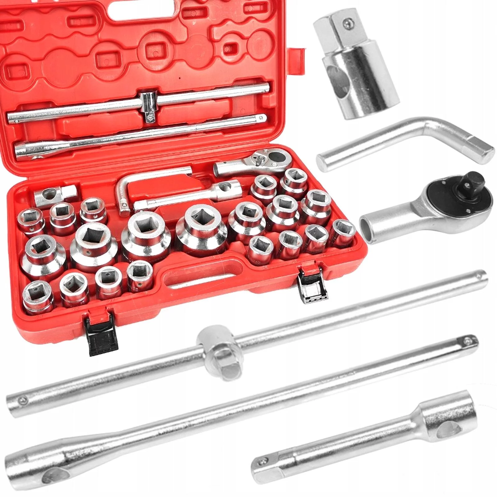 KLUCZE NASADOWE 26szt 3/4 1" 21-65mm 12-kąt M58251