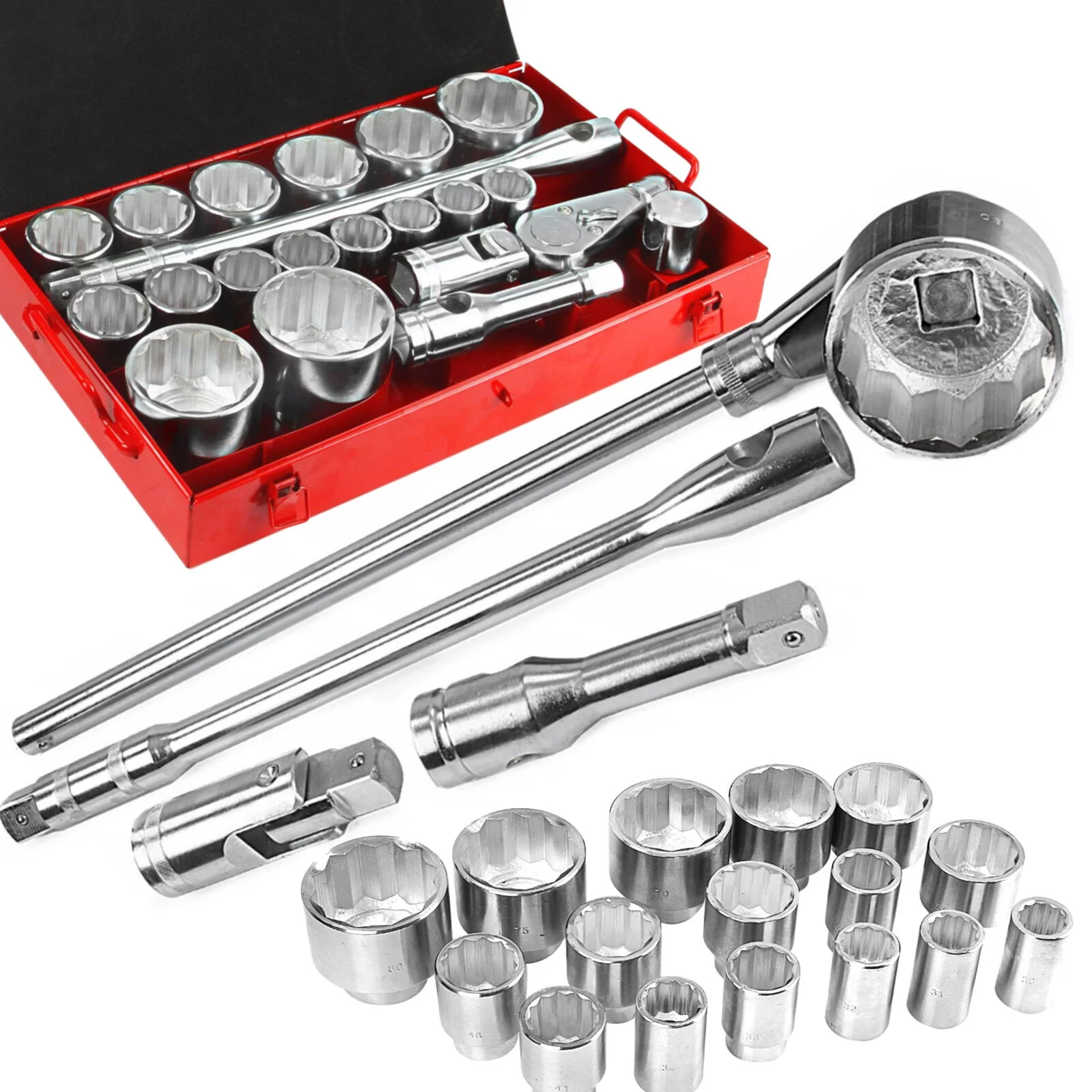 KLUCZE NASADOWE 21SZT 1" 30-80MM 12-KĄT M58208