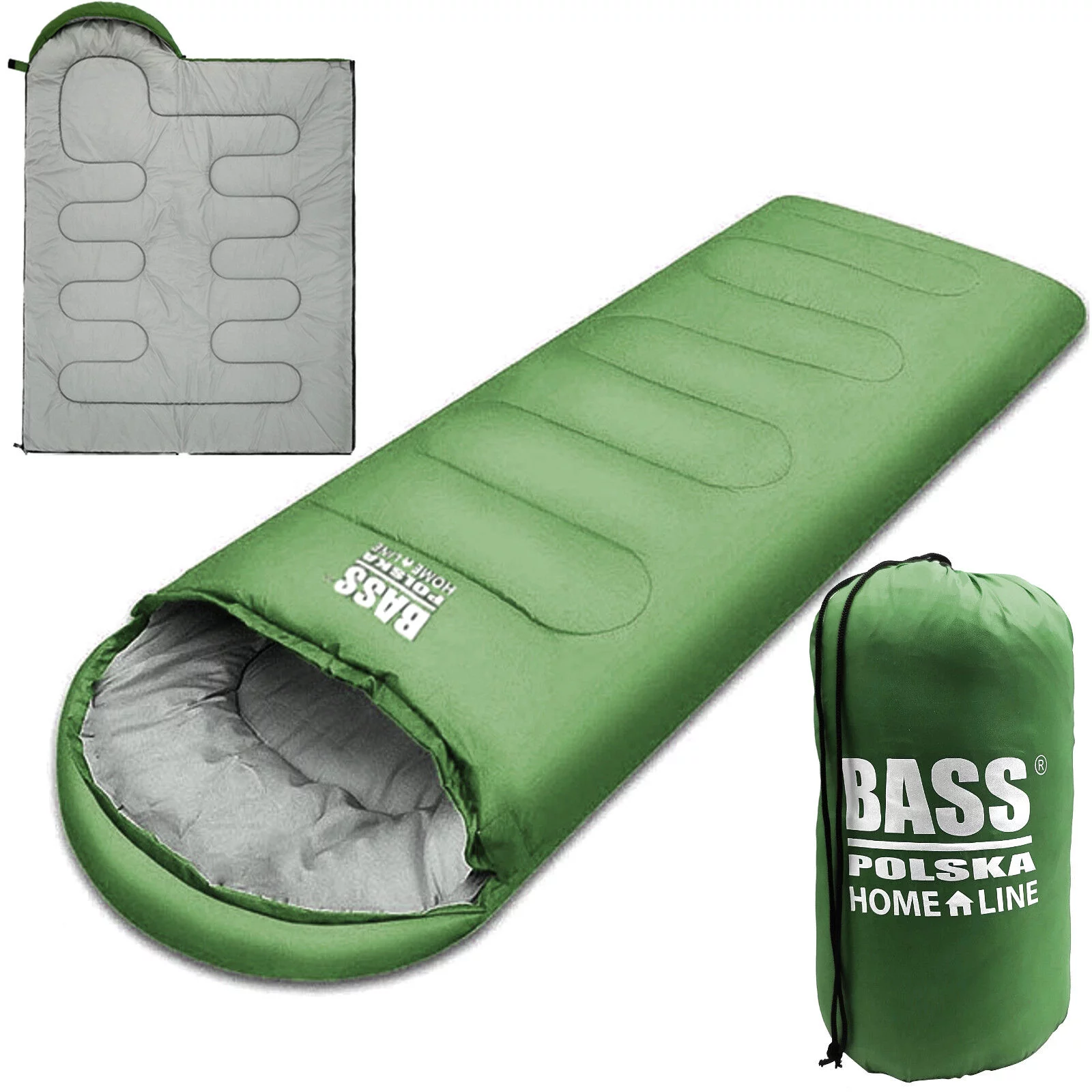 ŚPIWÓR Z KAPTUREM KOŁDRA 2w1 ZIELONY T