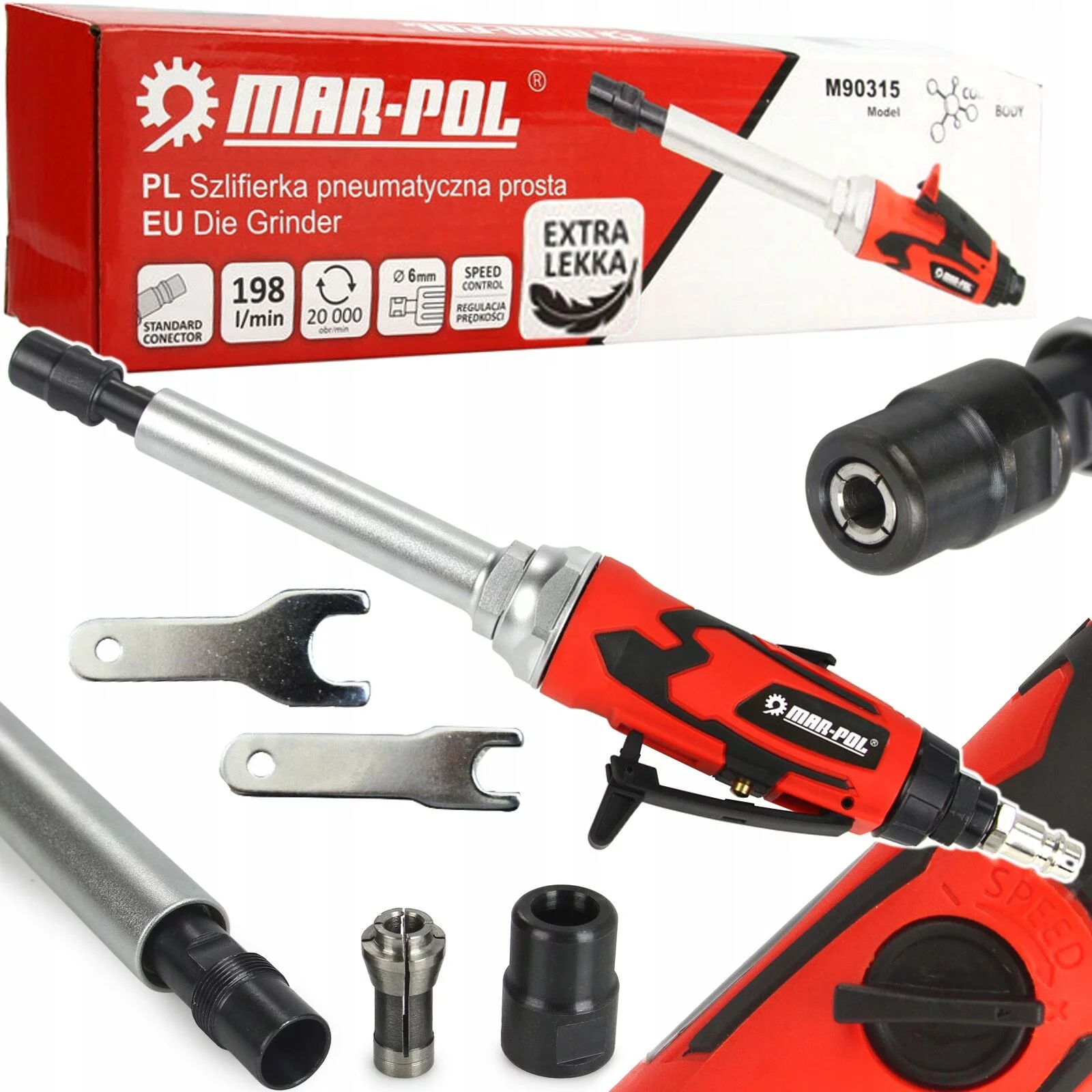 SZLIFIERKA PNEUMATYCZNA PROSTA DŁUGA 6mm