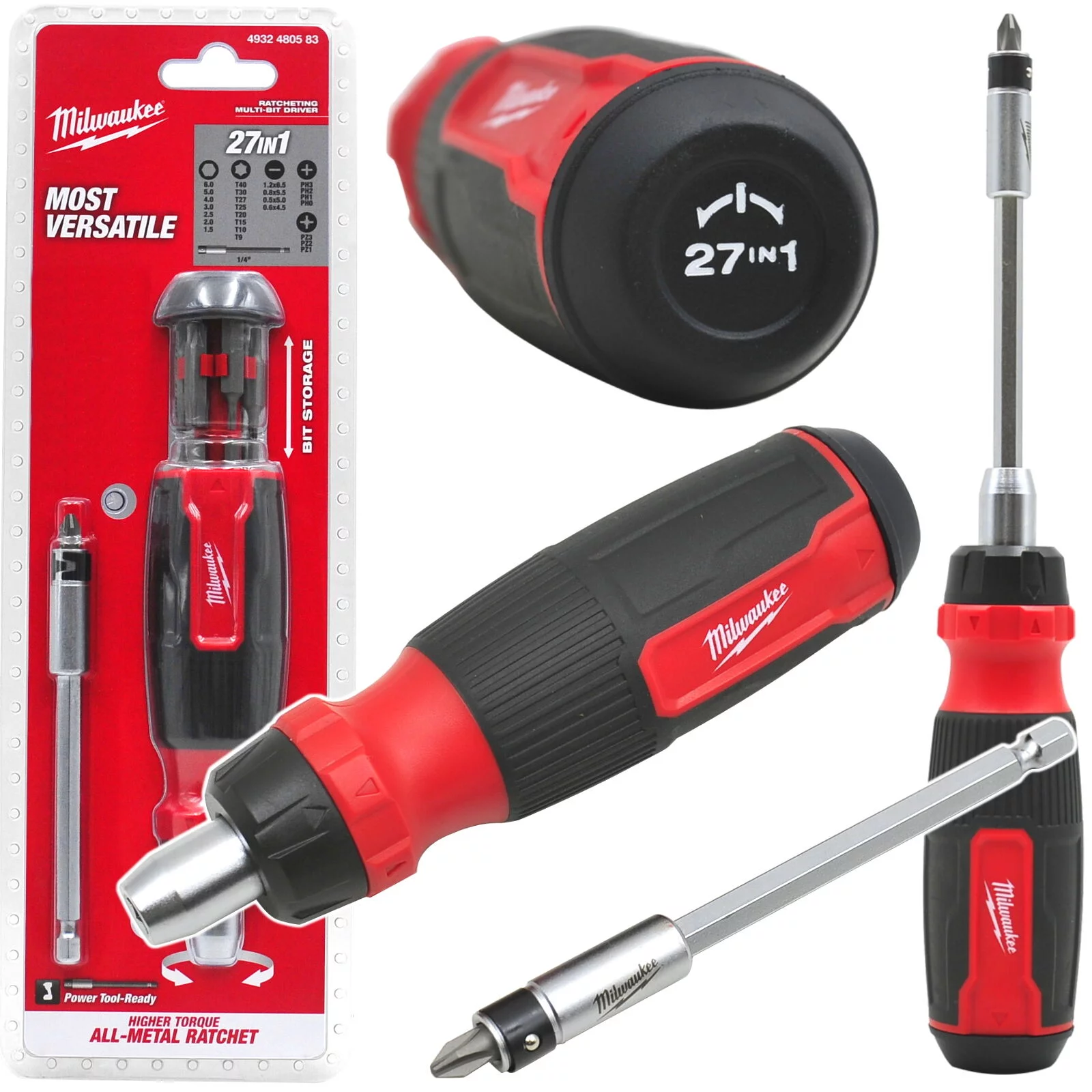 Uniwersalny wkrętak z grzechotką 27 w 1