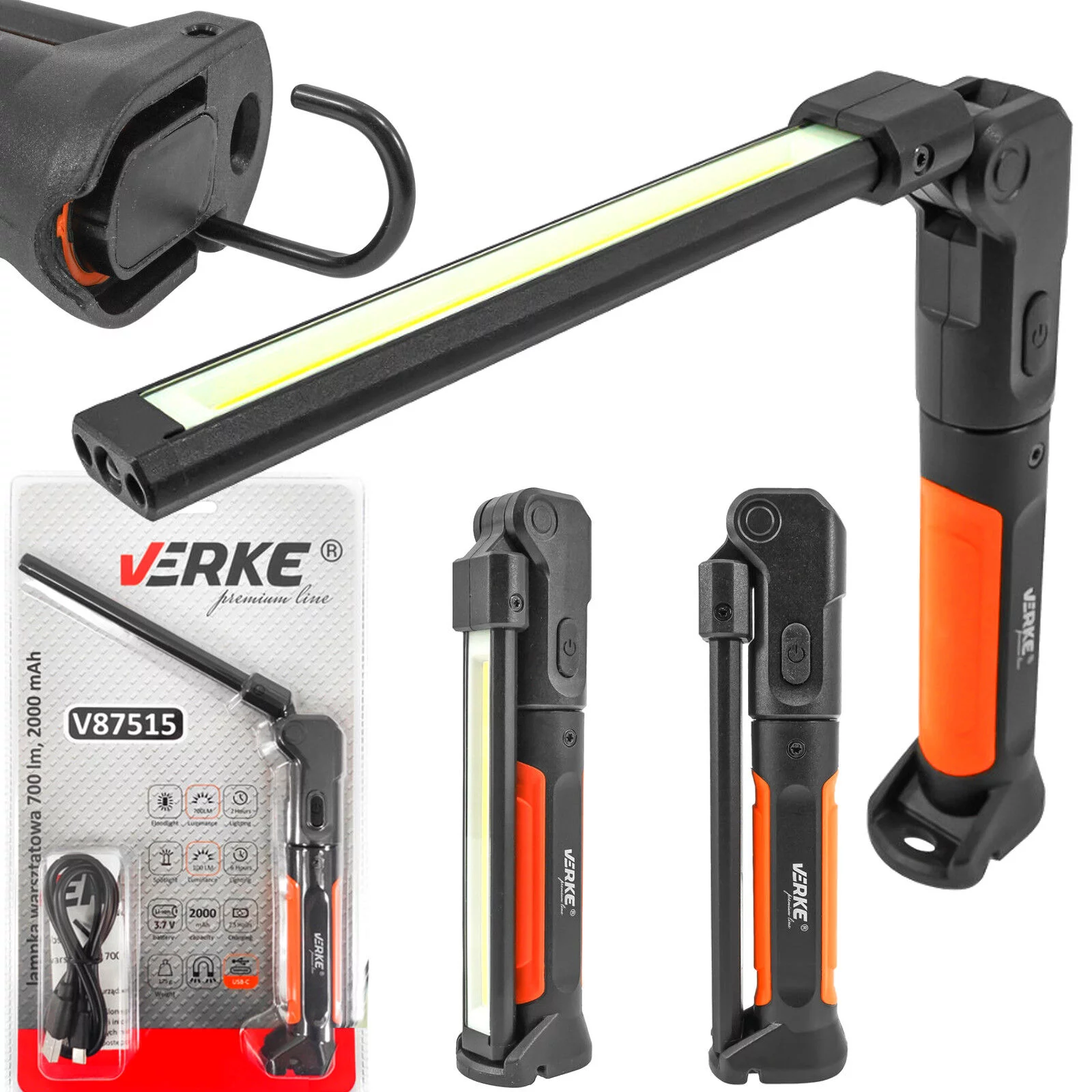 LAMPA WARSZTATOWA LED 700LM 2000mAh