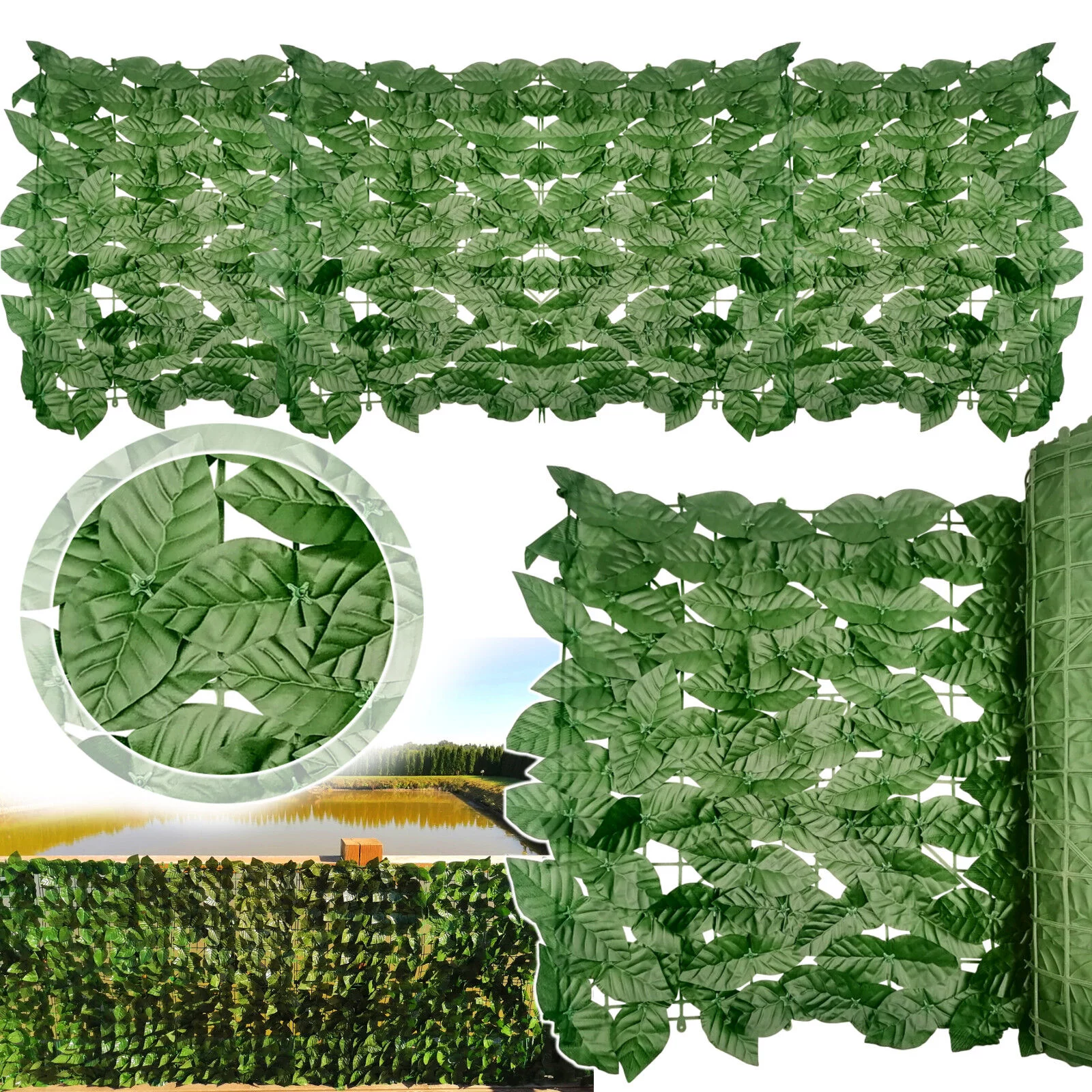 Osłona maskująca siatka bluszcz na balkon 50cm 3m