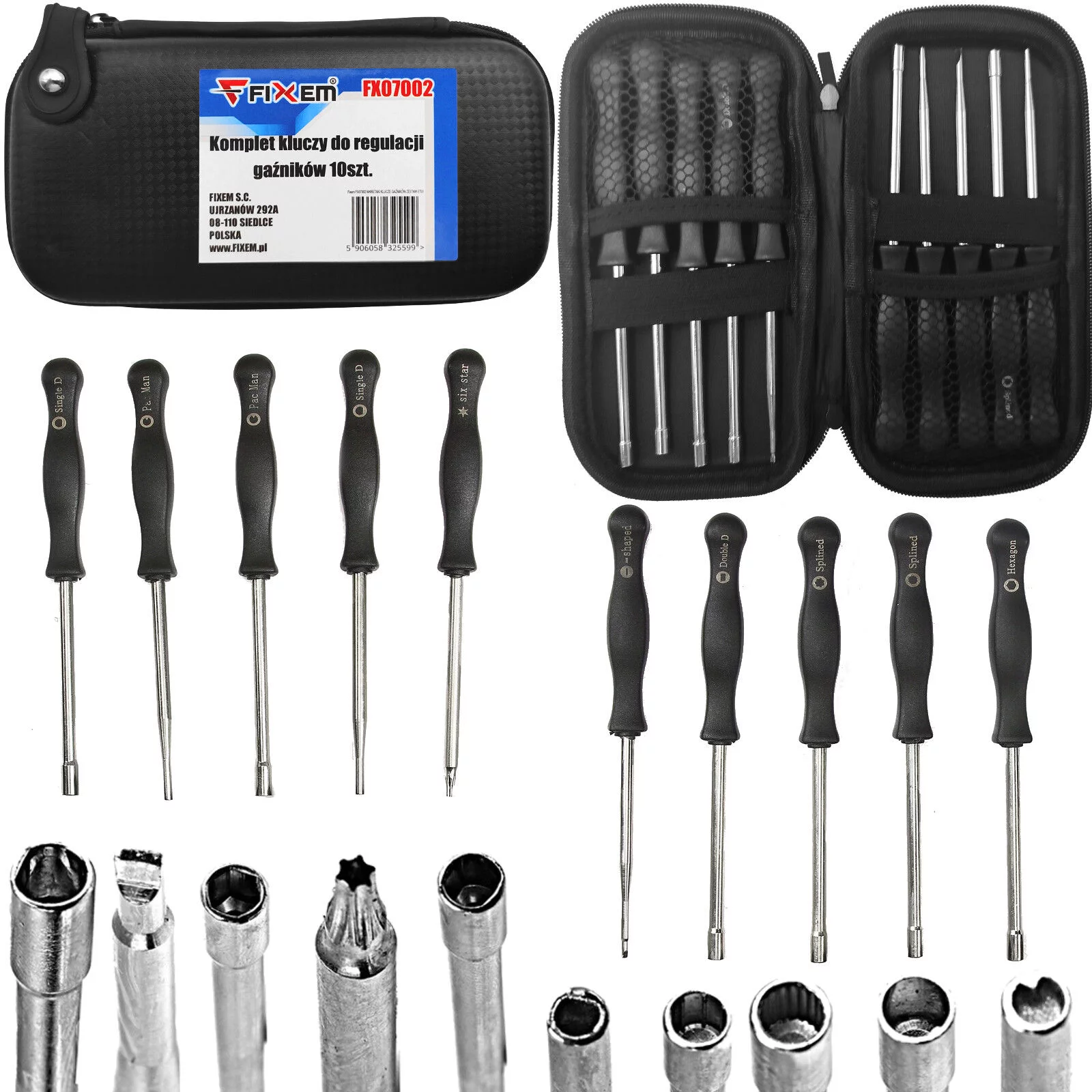 WKRĘTAKI KLUCZE GAŹNIKÓW ZESTAW ETUI