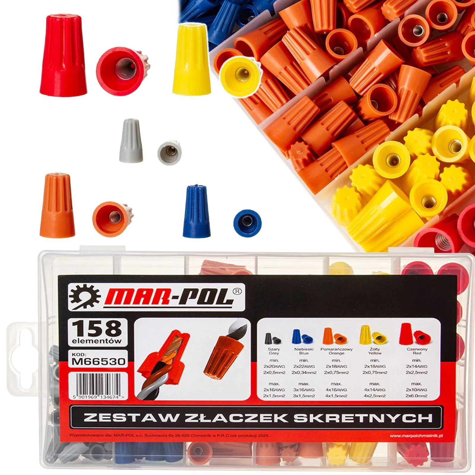 ZESTAW ZŁĄCZEK KABLOWYCH 158el