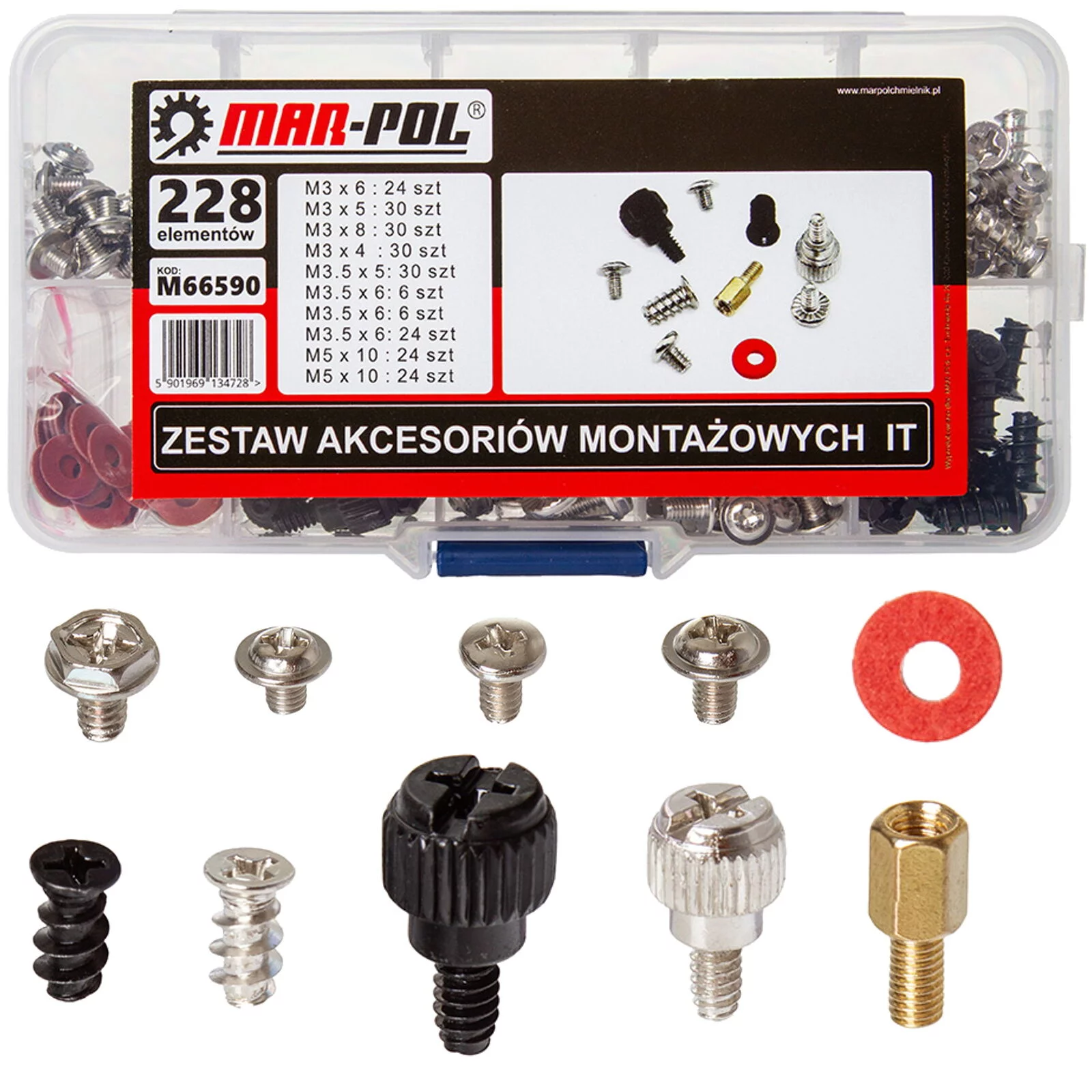 ZESTAW AKCESORIÓW MONTAŻOWYCH IT 228el