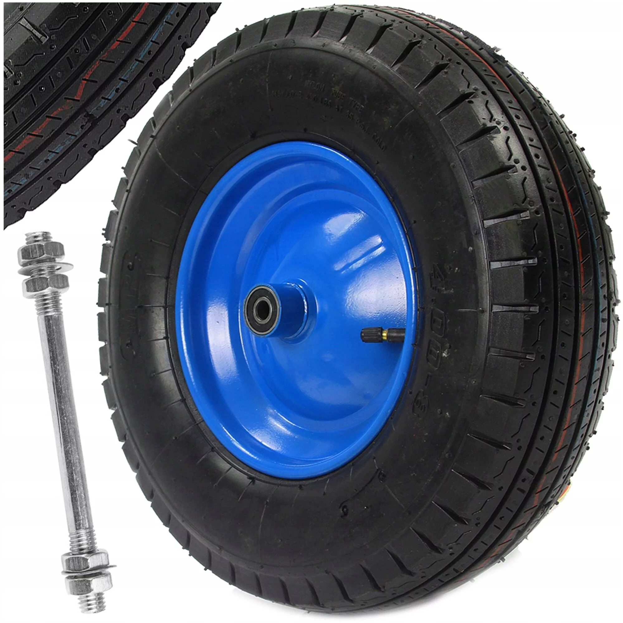 KOŁO KÓŁKO DO TACZKI TACZEK 4.00-8 400-8 400x8 8PR MOCNE Z DĘTKĄ POMPOWANE