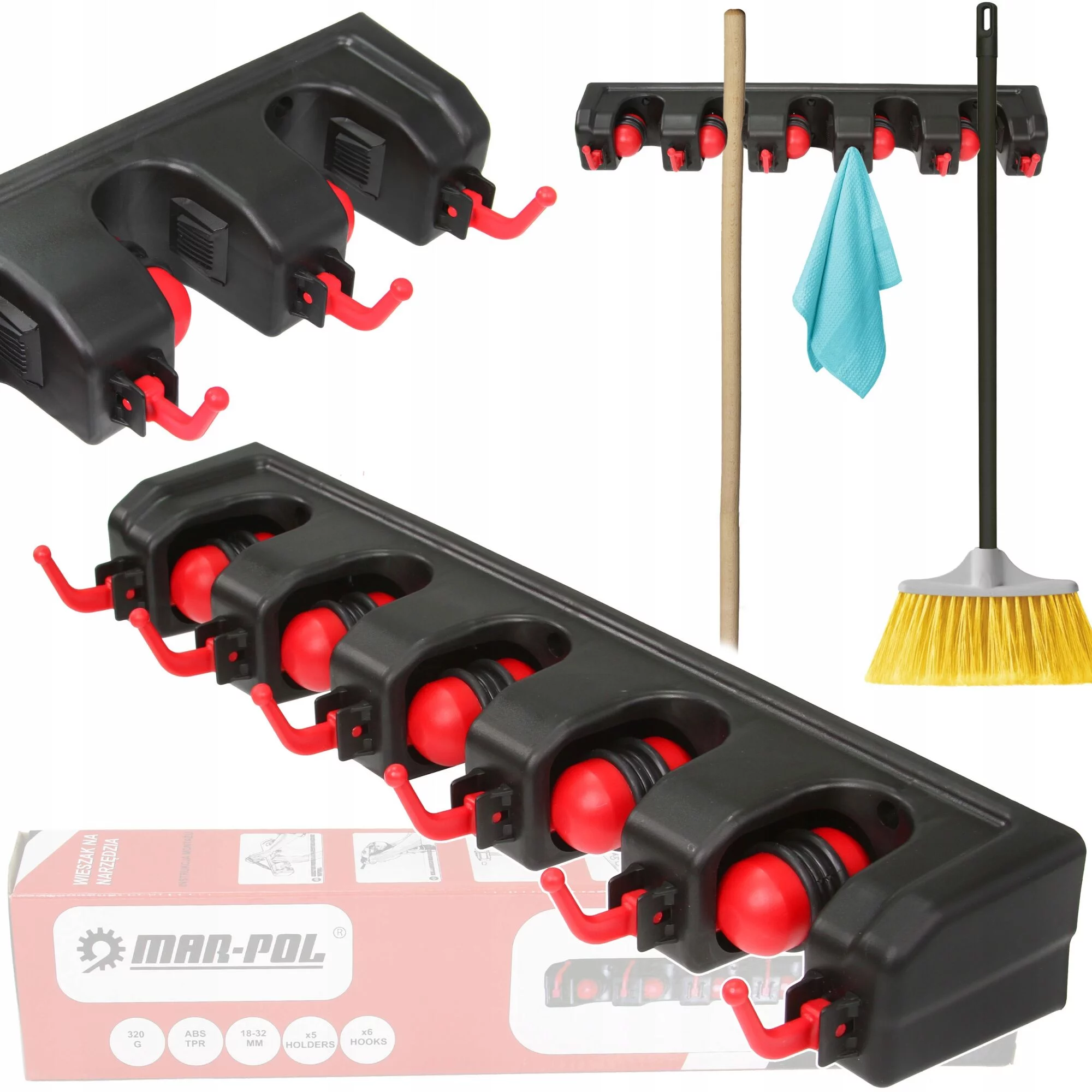 WIESZAK SZEREGOWY AUTOMATYCZNY UCHWYT NA NARZĘDZIA GRABIE MIOTŁY