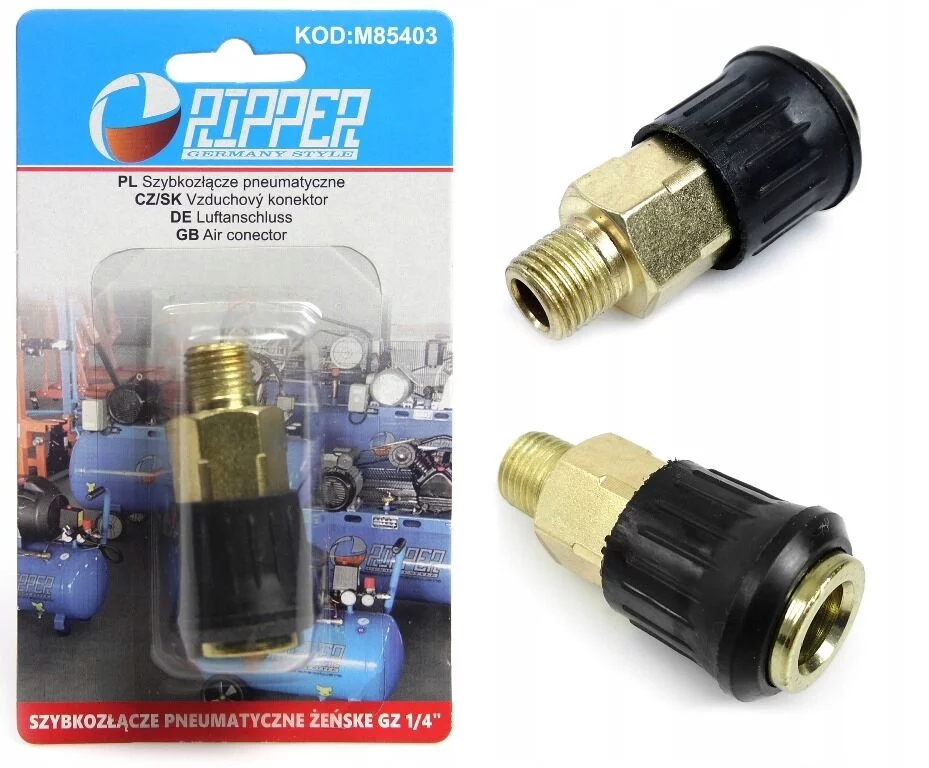 SZYBKOZŁĄCZE PNEUMATYCZNE ŻEŃSKE GZ 1/4" /mosiądz