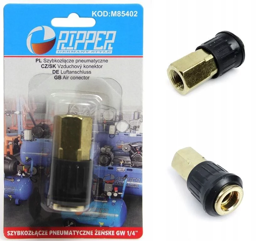 SZYBKOZŁĄCZE PNEUMATYCZNE ŻEŃSKE GW 1/4" /mosiądz