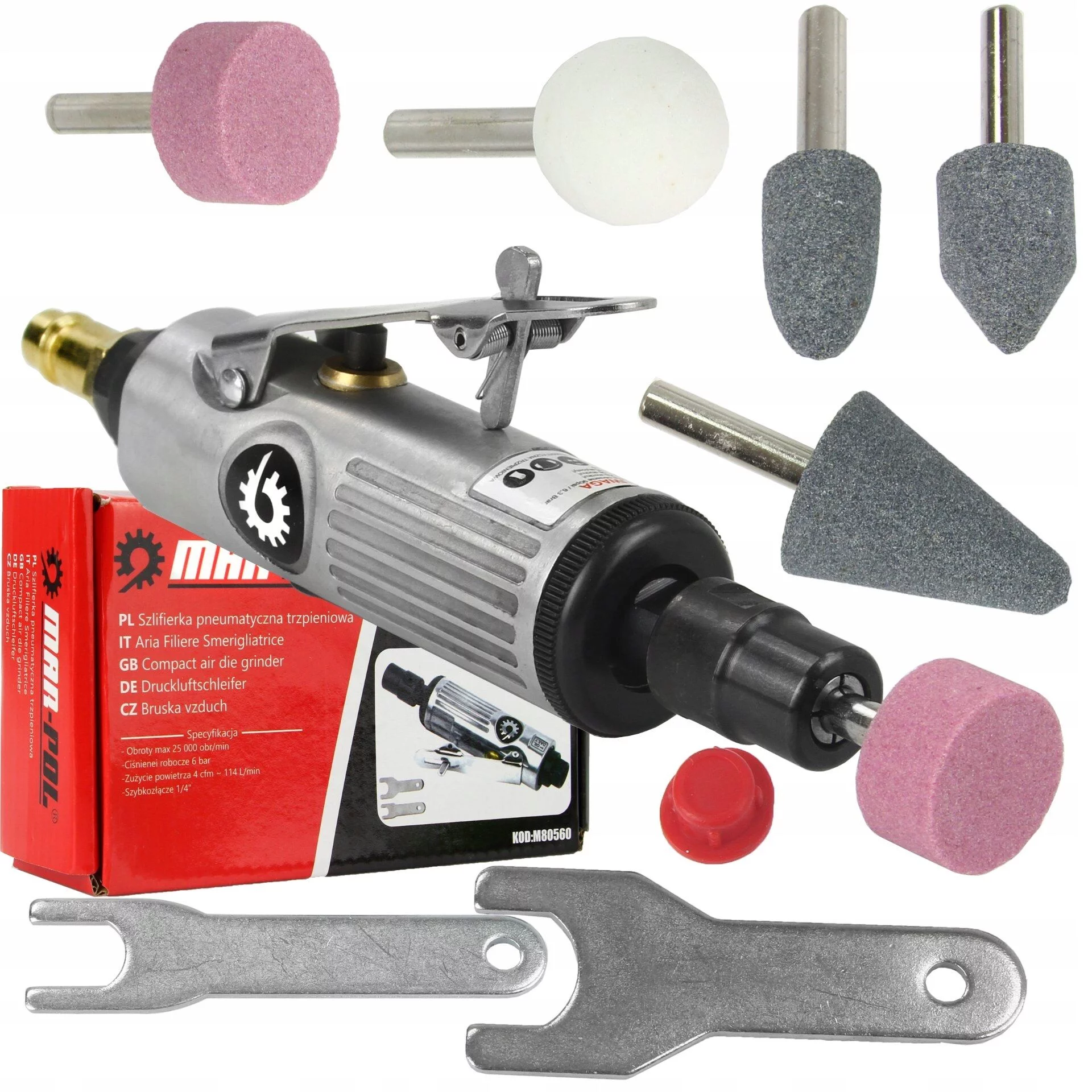 PNEUMATYCZNA SZLIFIERKA PROSTA TRZPIENIOWA 6MM 114 L/min 25000 obr/min