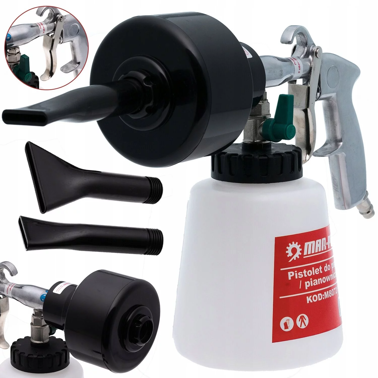 PIANOWNICA PNEUM. DO PIANY AKTYWNEJ PISTOLET PIORĄCY + KOŃCÓWKI 2 x DYSZ