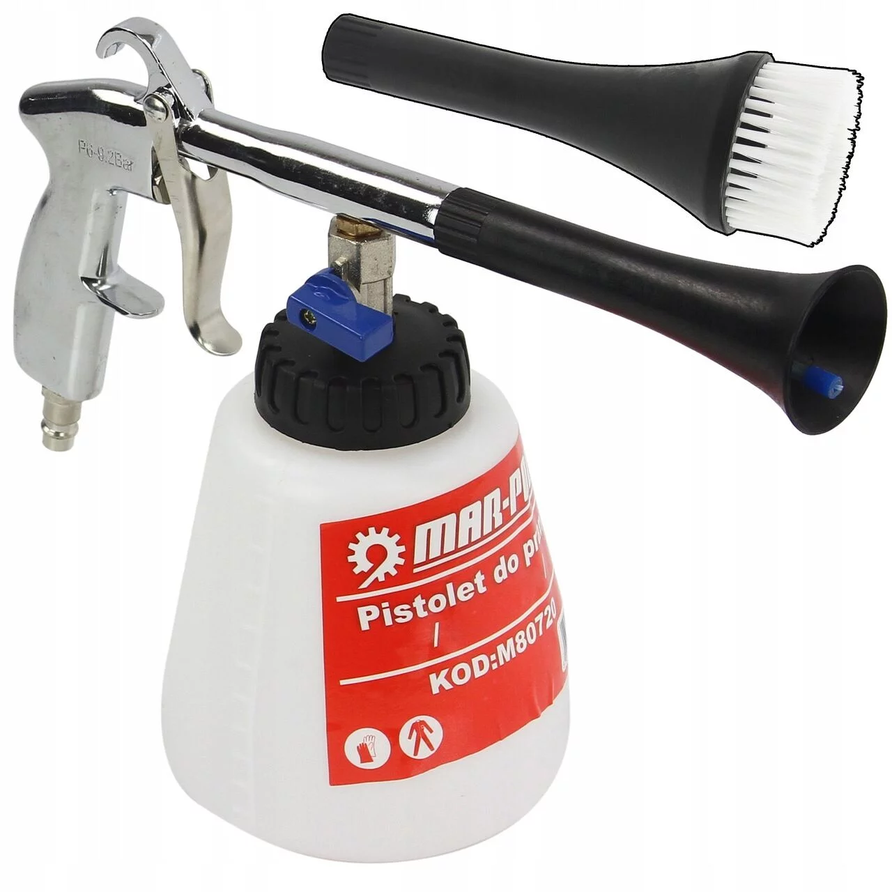 PISTOLET DO PRANIA CZYSZCZENIA PNEUMATYCZNY TAPICERKI DWIE DYSZE