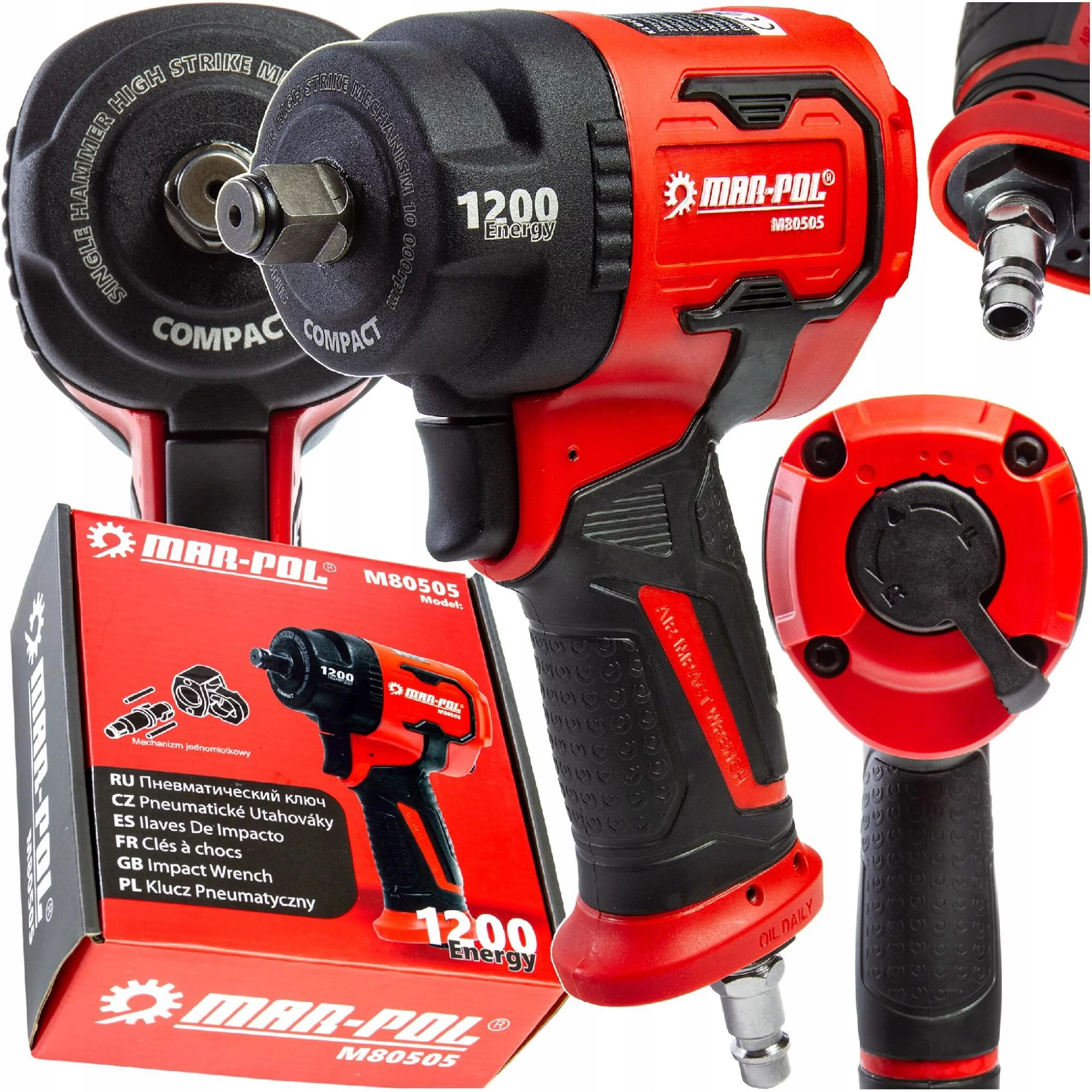 KLUCZ UDAROWY PNEUMATYCZNY KOMPOZYTOWY Z UDAREM DO KÓŁ 1200 Nm 1/2" Compact