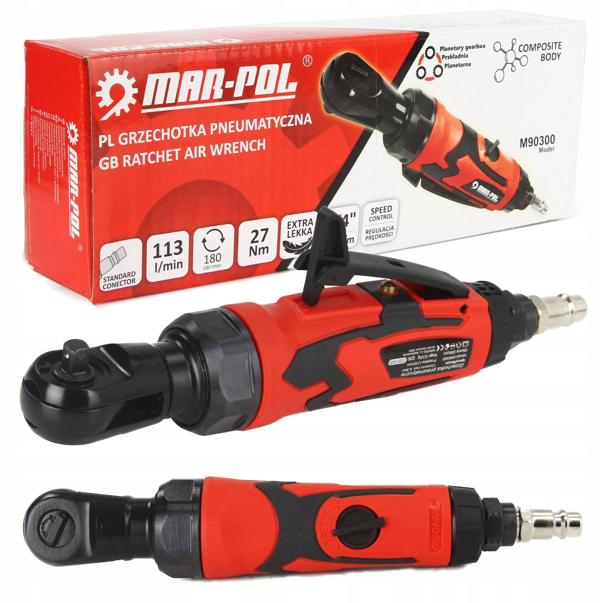 GRZECHOTKA PNEUMATYCZNA KLUCZ KĄTOWY 1/4 27Nm