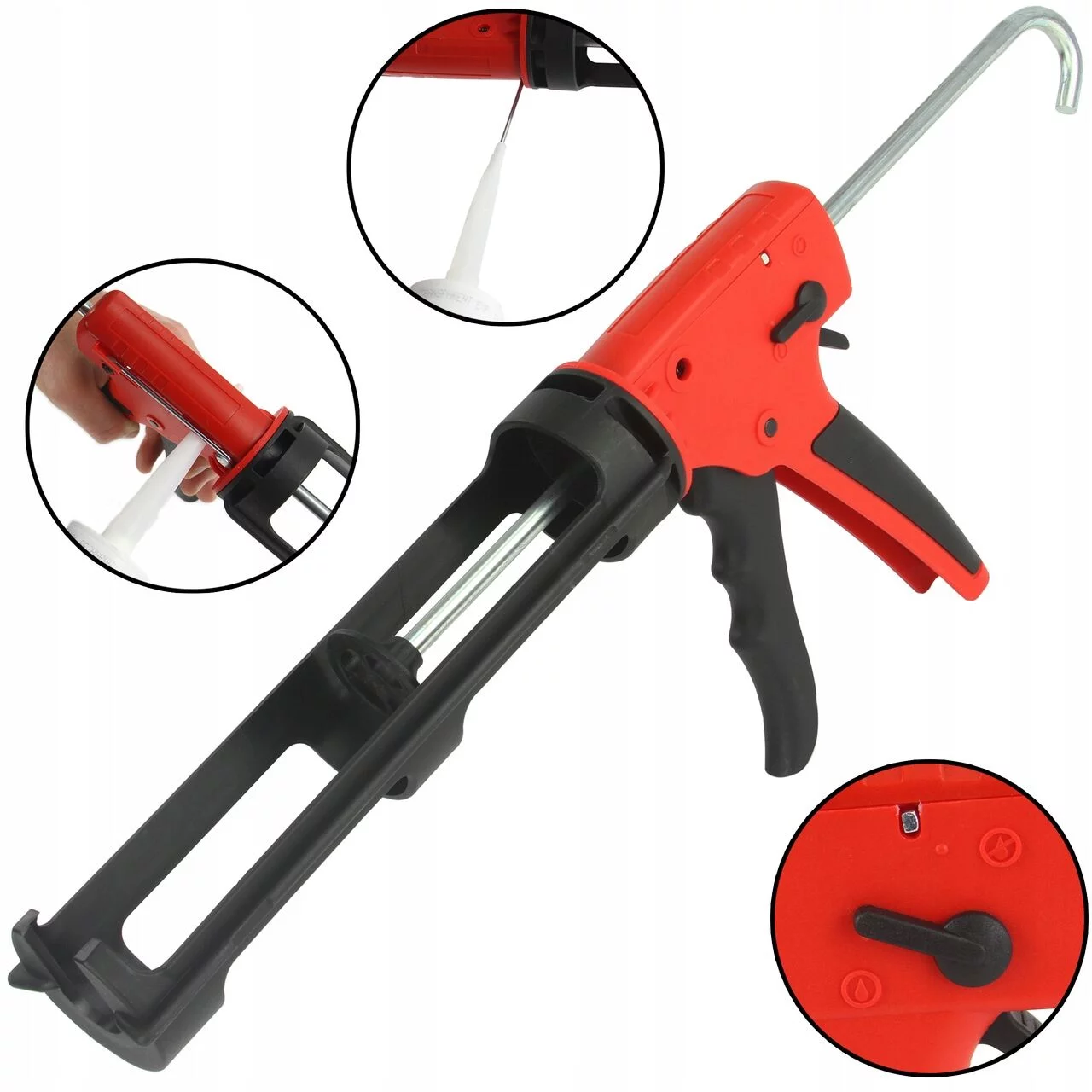 PISTOLET DO SILIKONU WYCISKACZ KARTUSZY AKRYL KLEJ