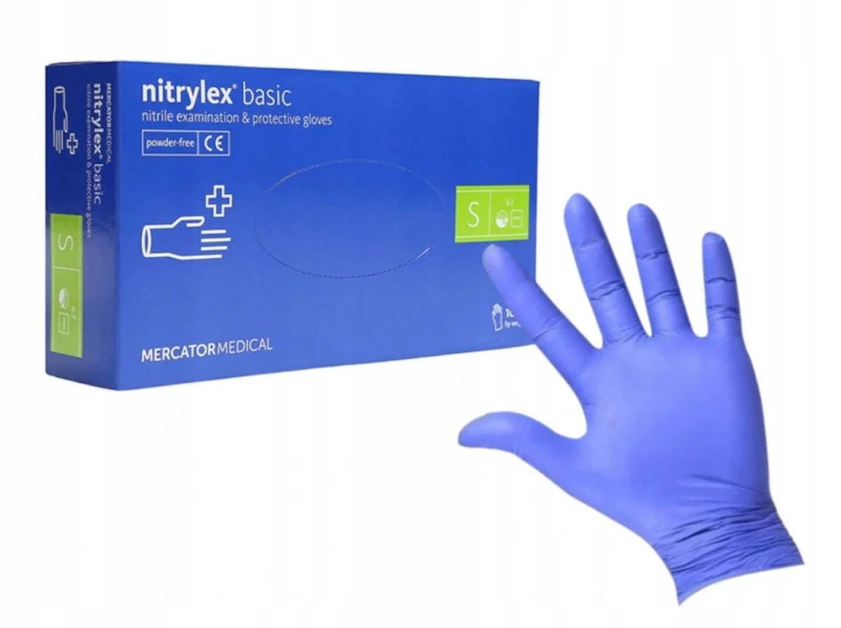 RĘKAWICE NITRYLOWE BASIC ROZM. S 