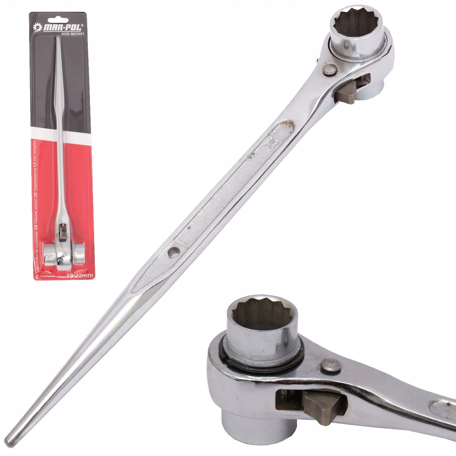 GRZECHOTKA DO RUSZTOWAŃ 19-22mm KLUCZ MONTERSKI NIKLOWANY